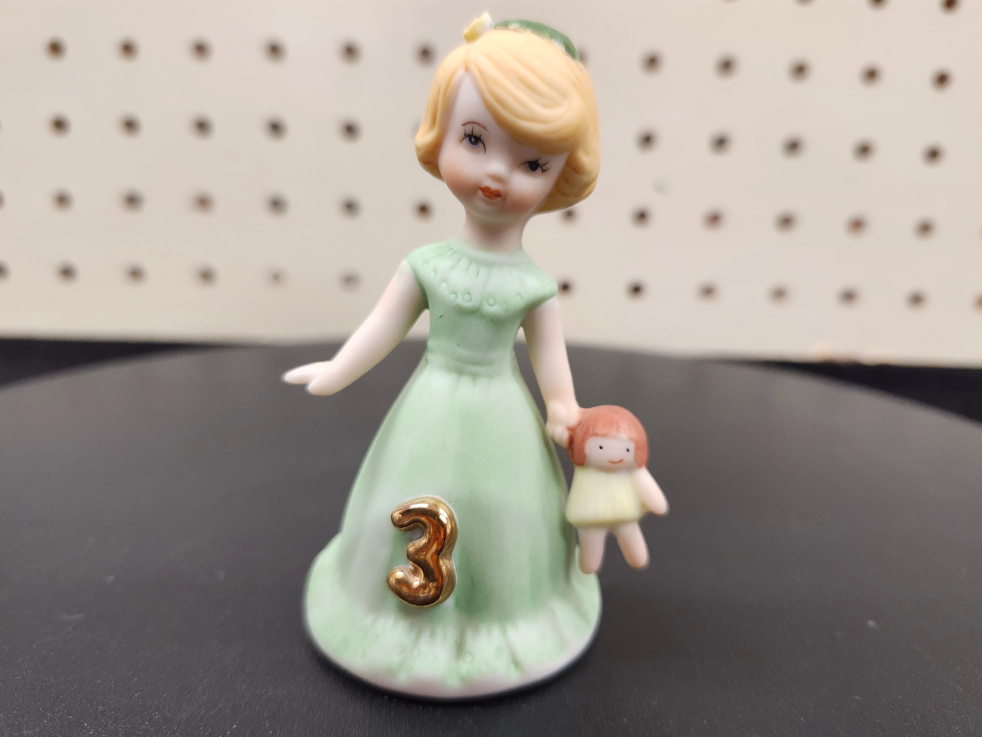 #3 Growing up birthday girl figurines. Brown & blonde hair girls