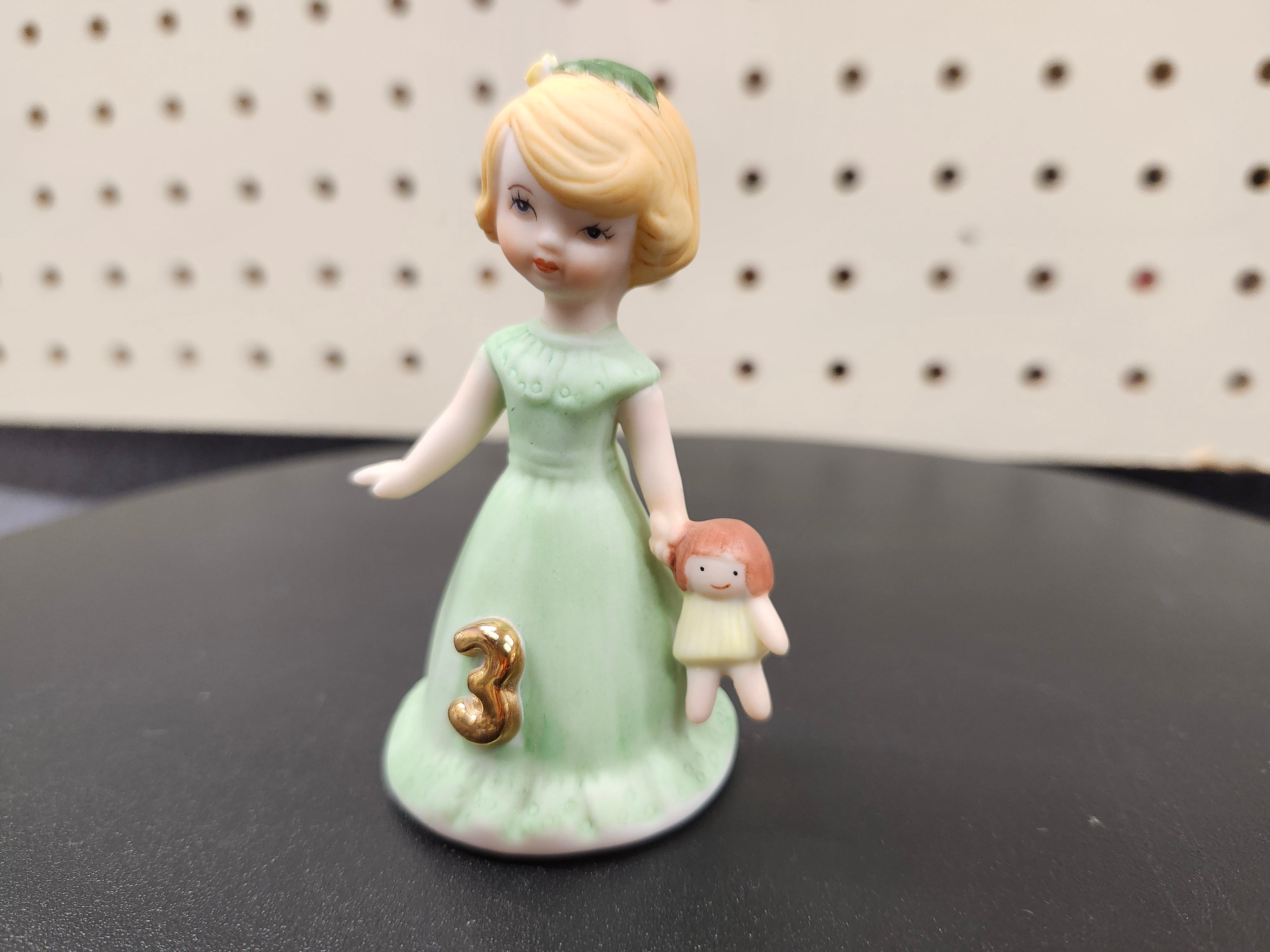 #3 Growing up birthday girl figurines. Brown & blonde hair girls