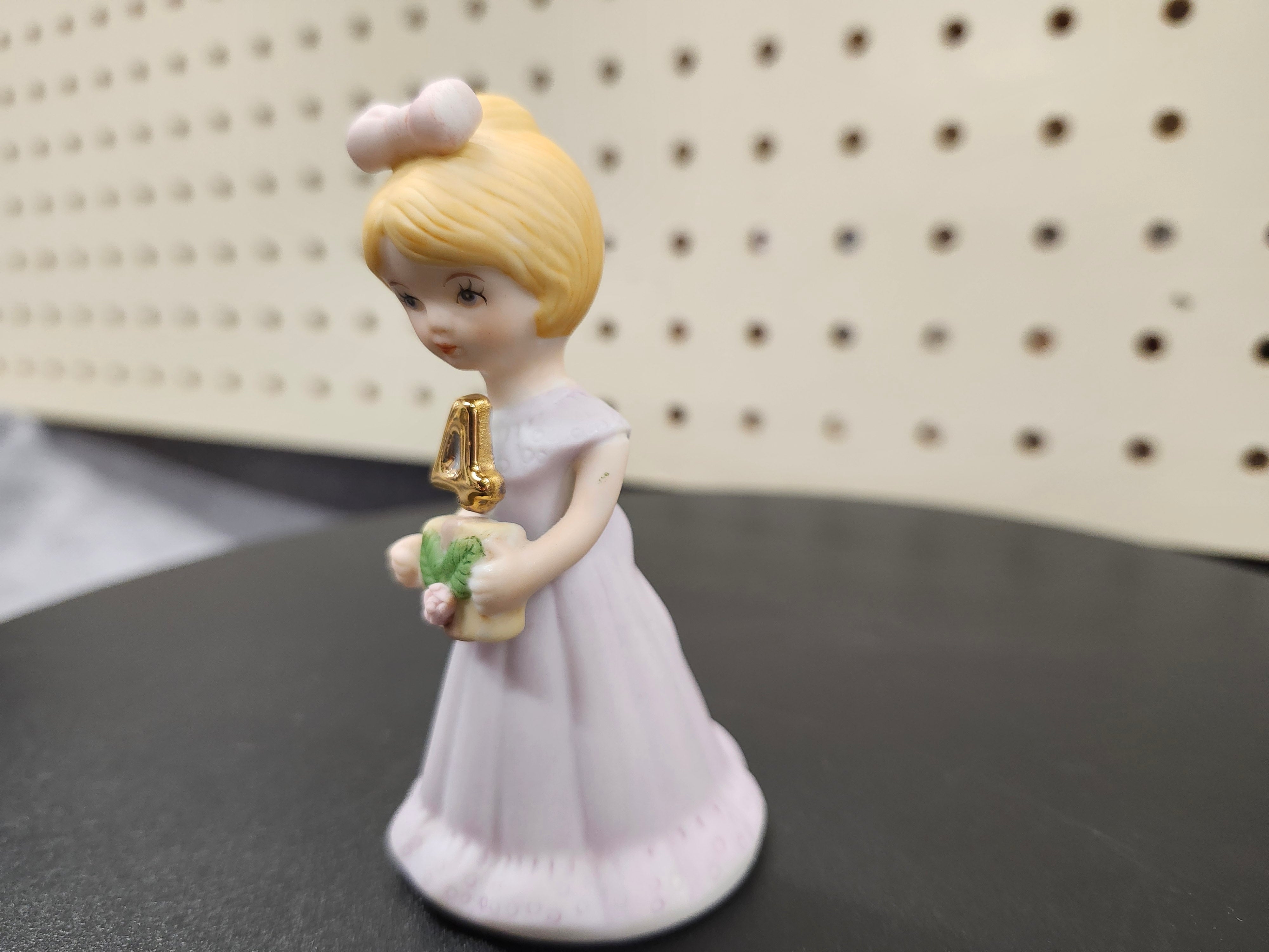 #4 Growing up birthday girl figurines. Brown & blonde hair girls
