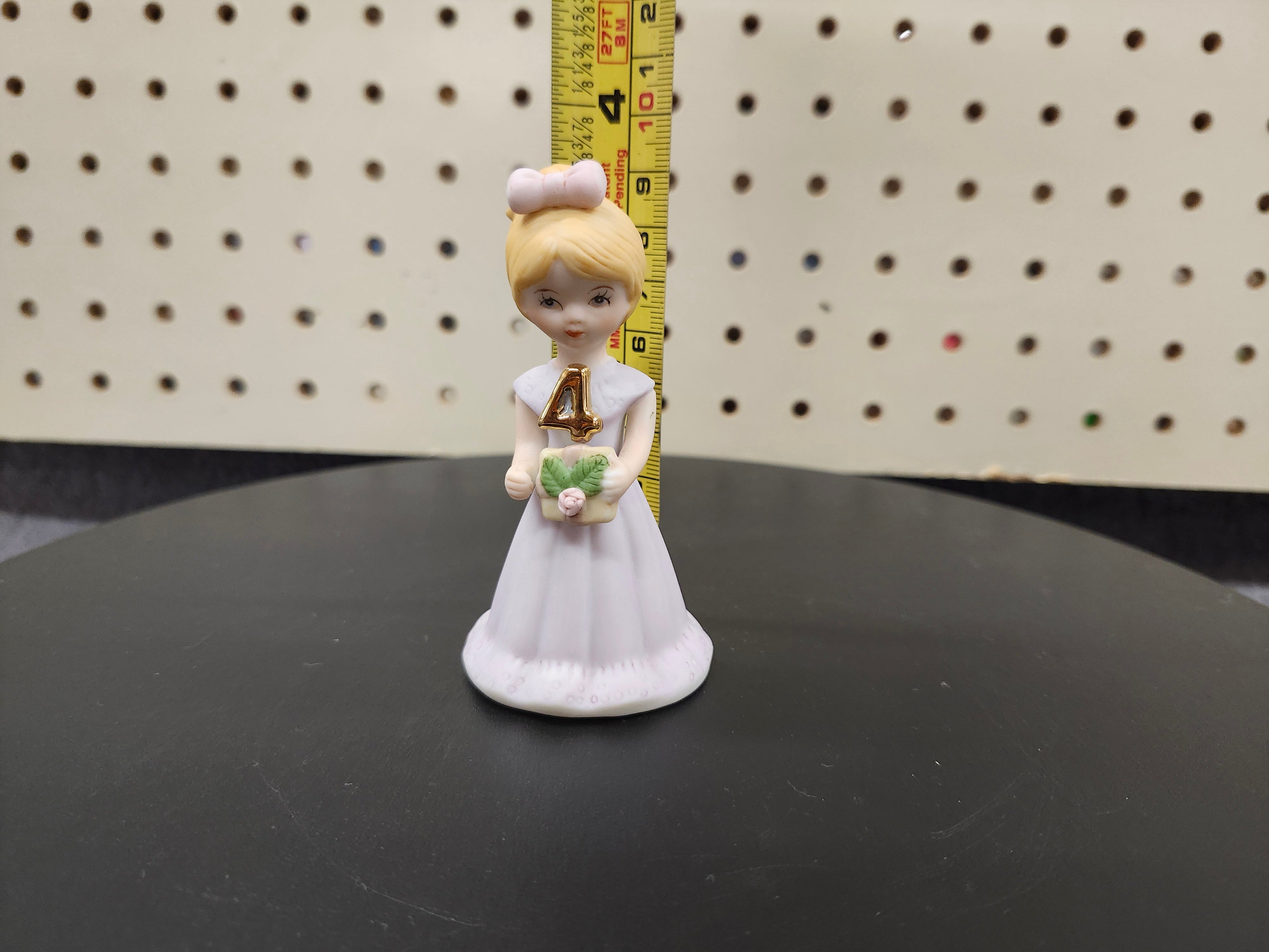 #4 Growing up birthday girl figurines. Brown & blonde hair girls