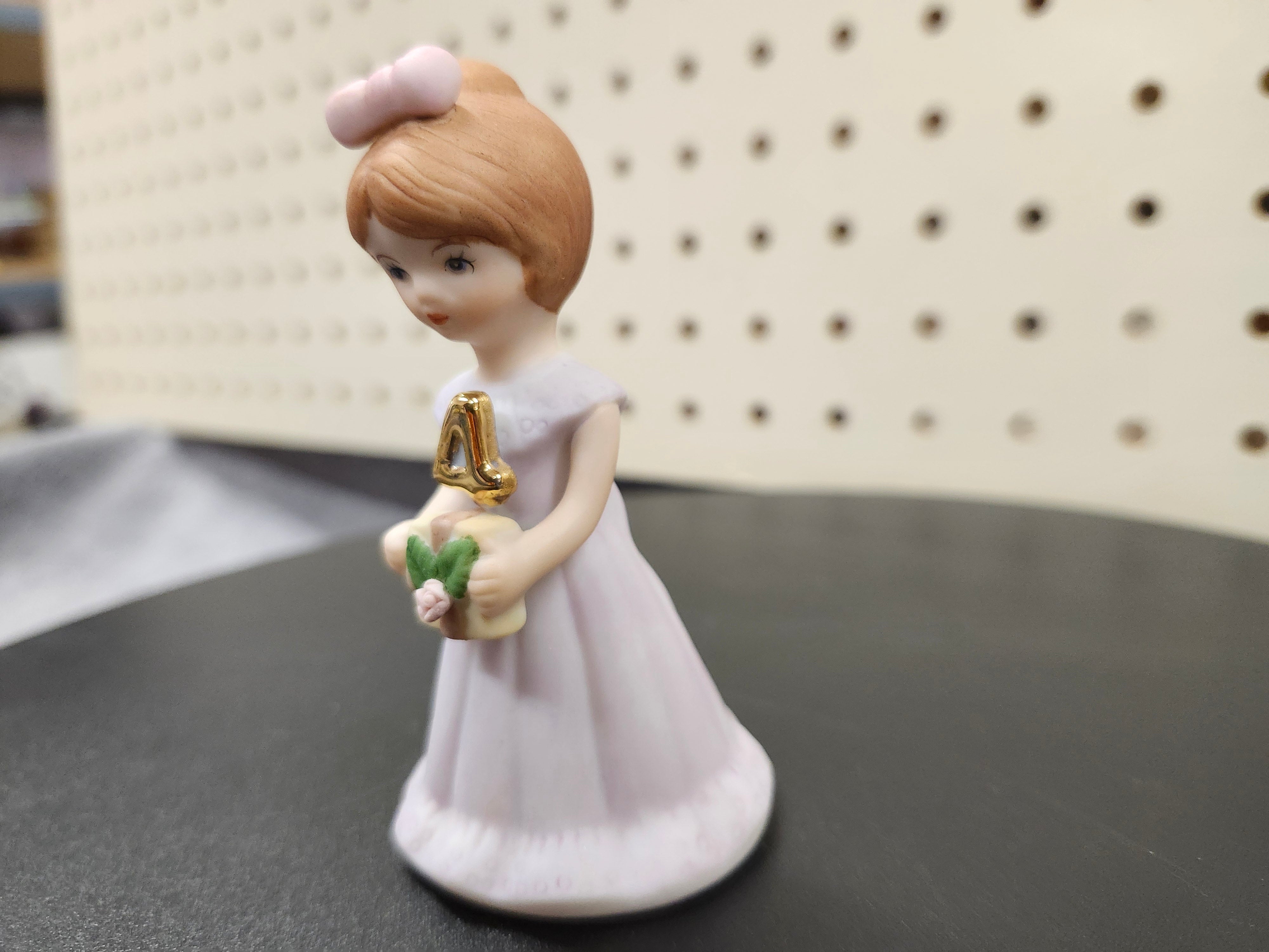 #4 Growing up birthday girl figurines. Brown & blonde hair girls