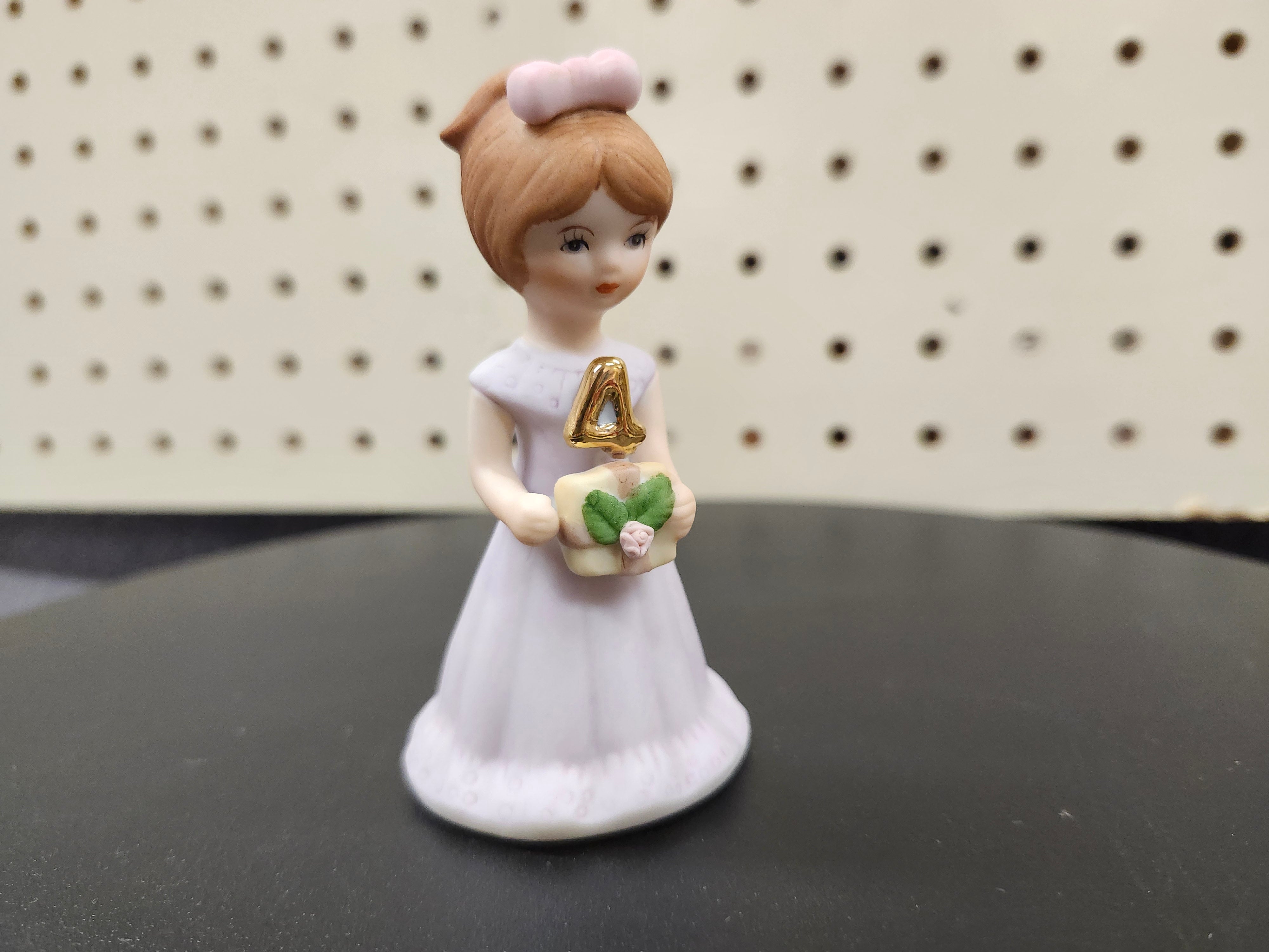 #4 Growing up birthday girl figurines. Brown & blonde hair girls