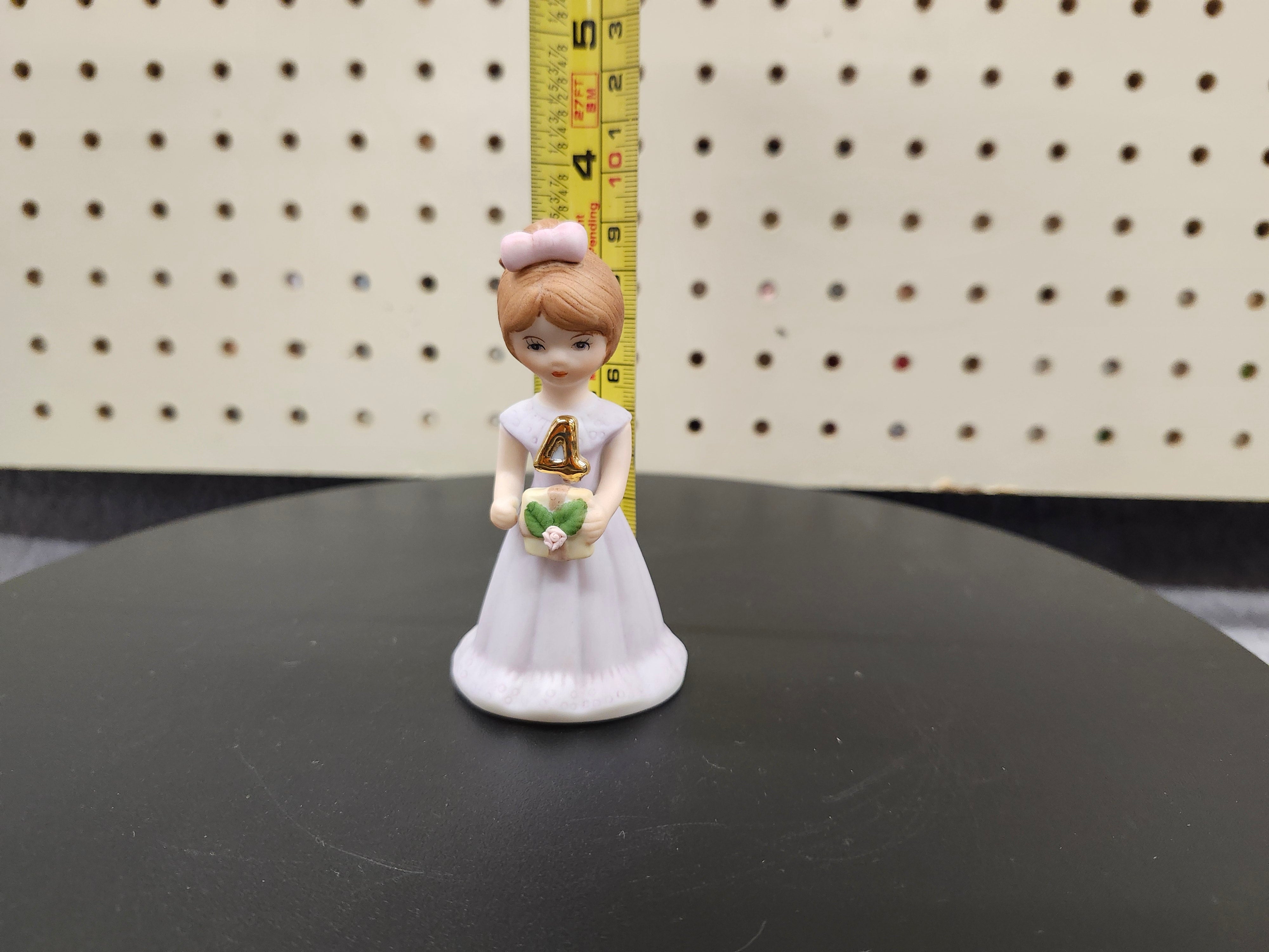 #4 Growing up birthday girl figurines. Brown & blonde hair girls
