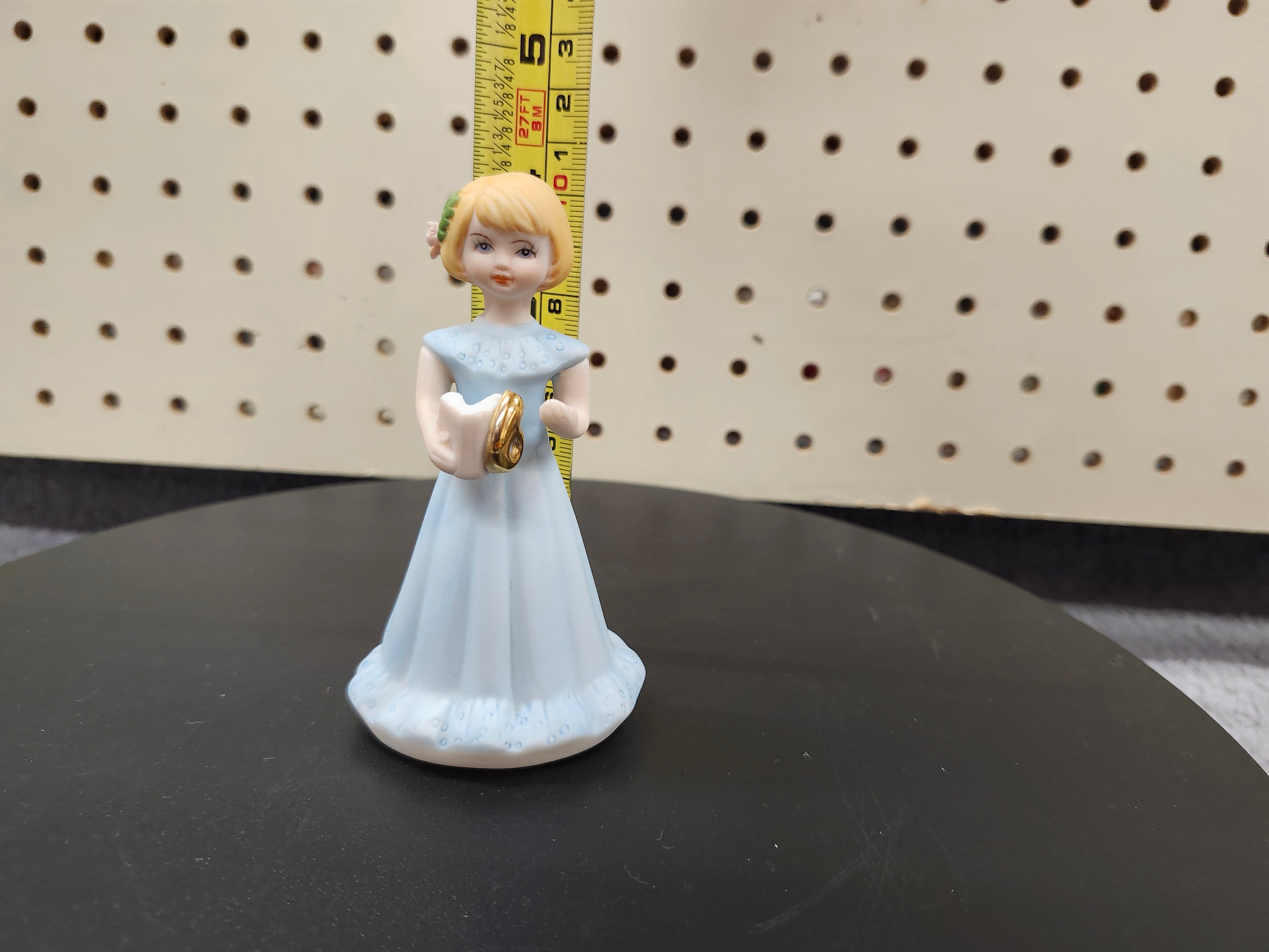 #6 Growing up birthday girl figurines. Brown & blonde hair girls