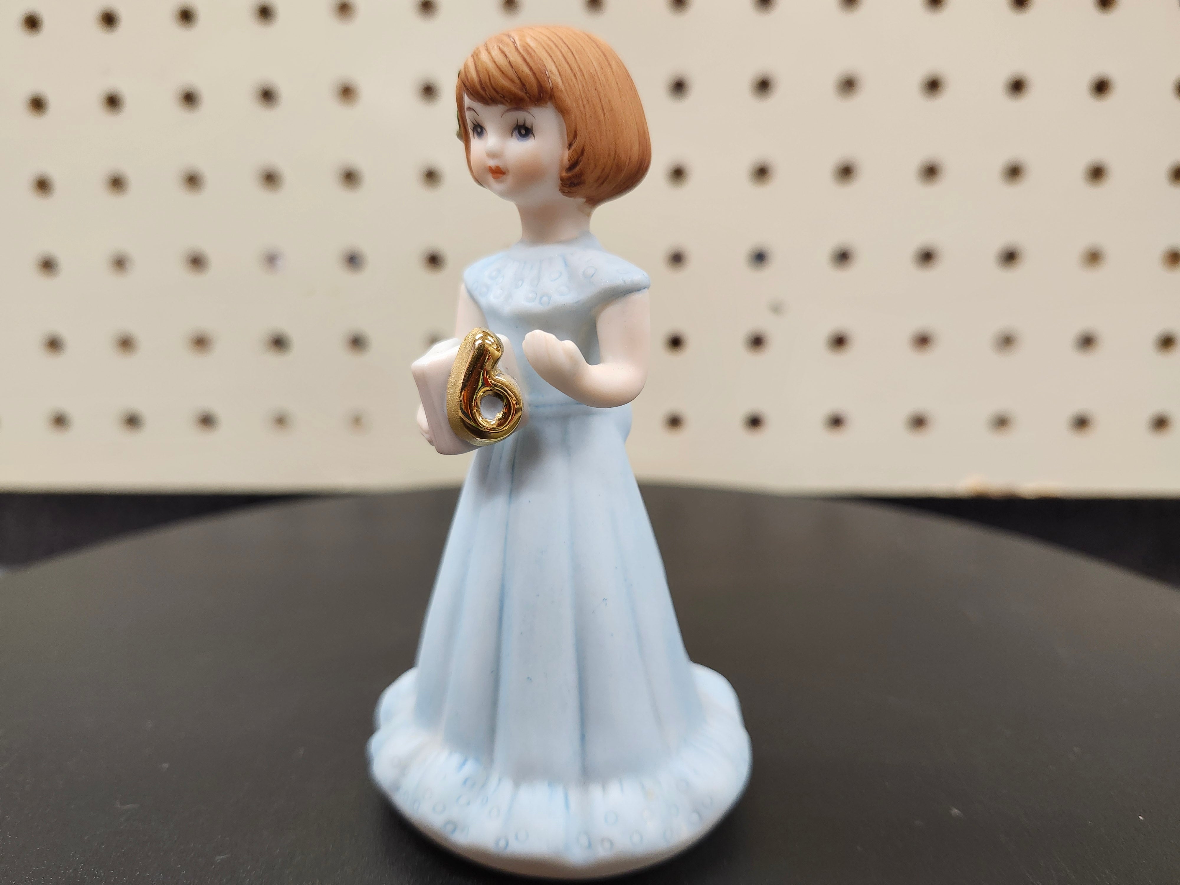 #6 Growing up birthday girl figurines. Brown & blonde hair girls