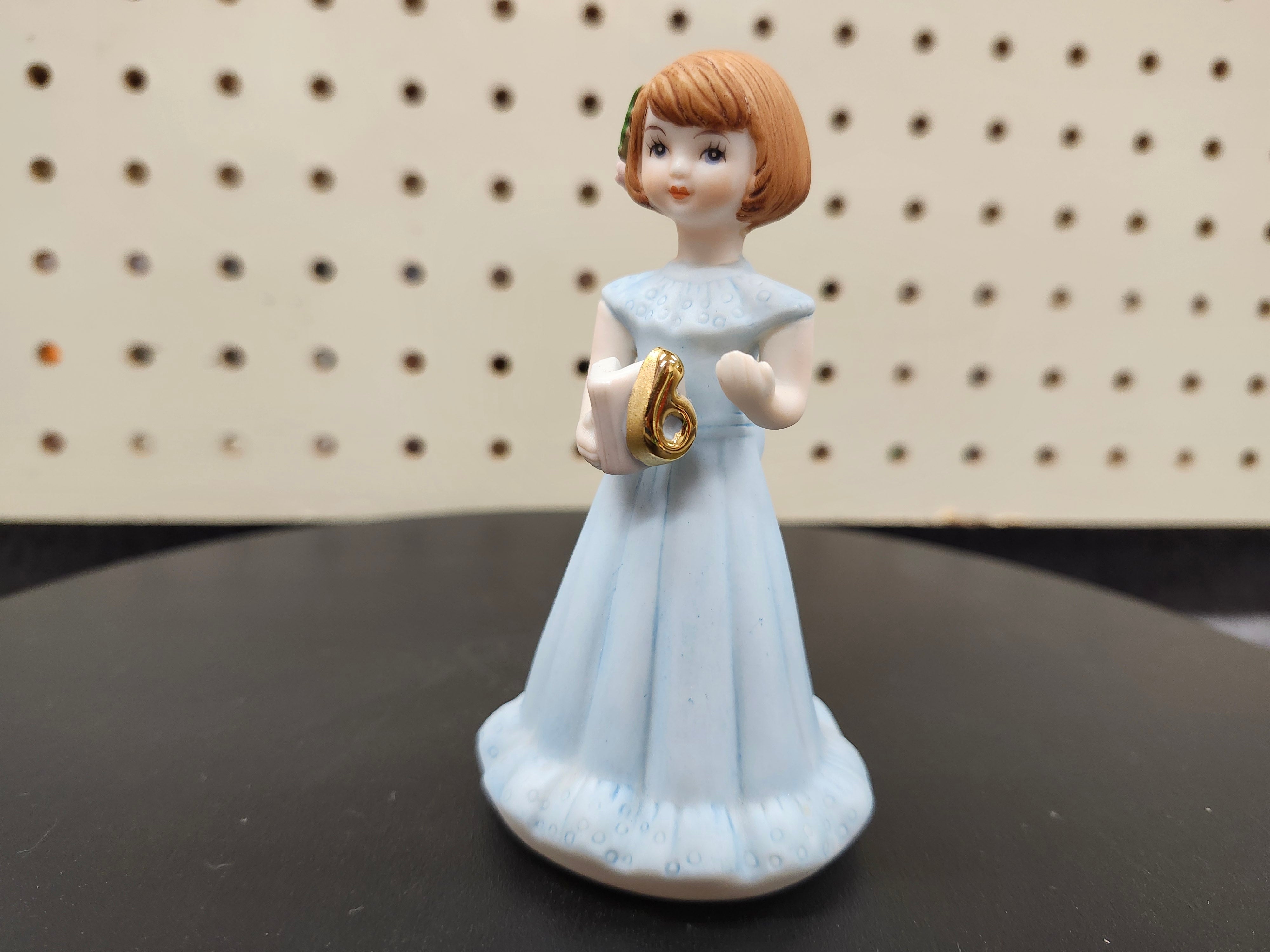#6 Growing up birthday girl figurines. Brown & blonde hair girls