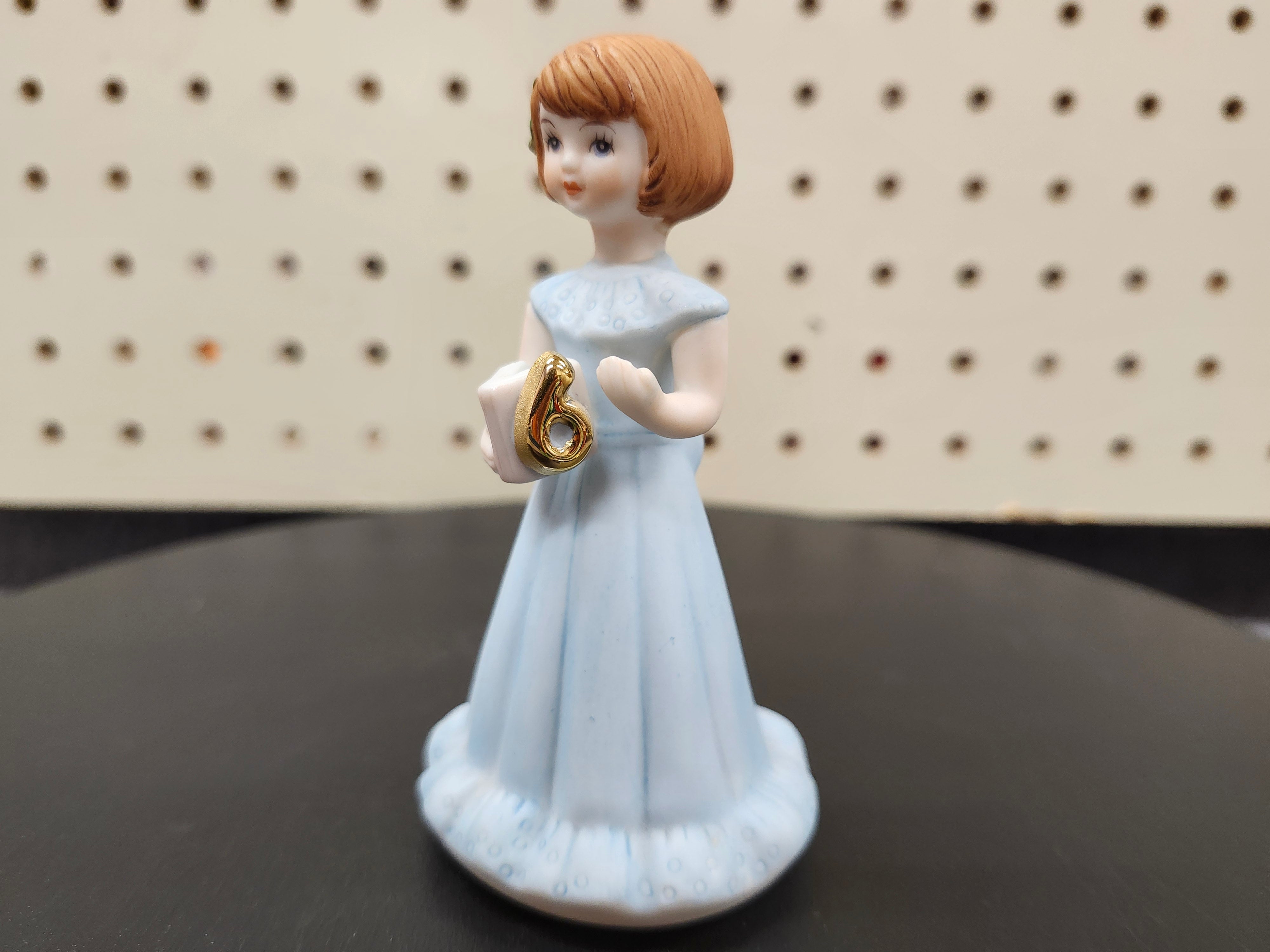 #6 Growing up birthday girl figurines. Brown & blonde hair girls