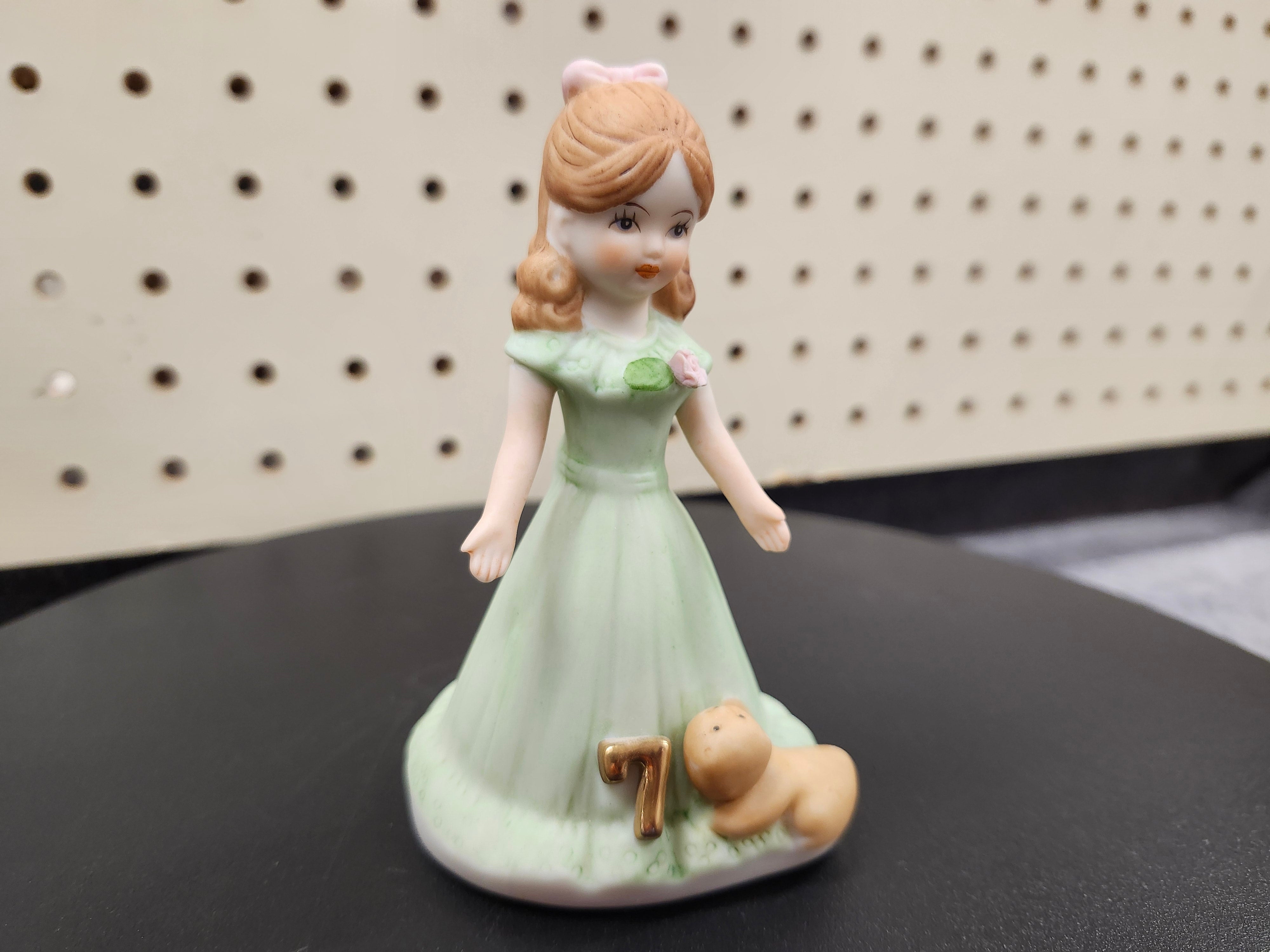 #7 Growing up birthday girl figurines. Brown & blonde hair girls