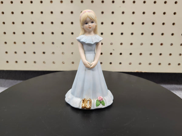 #10 Growing up birthday girl figurines. Blonde & brown hair girls