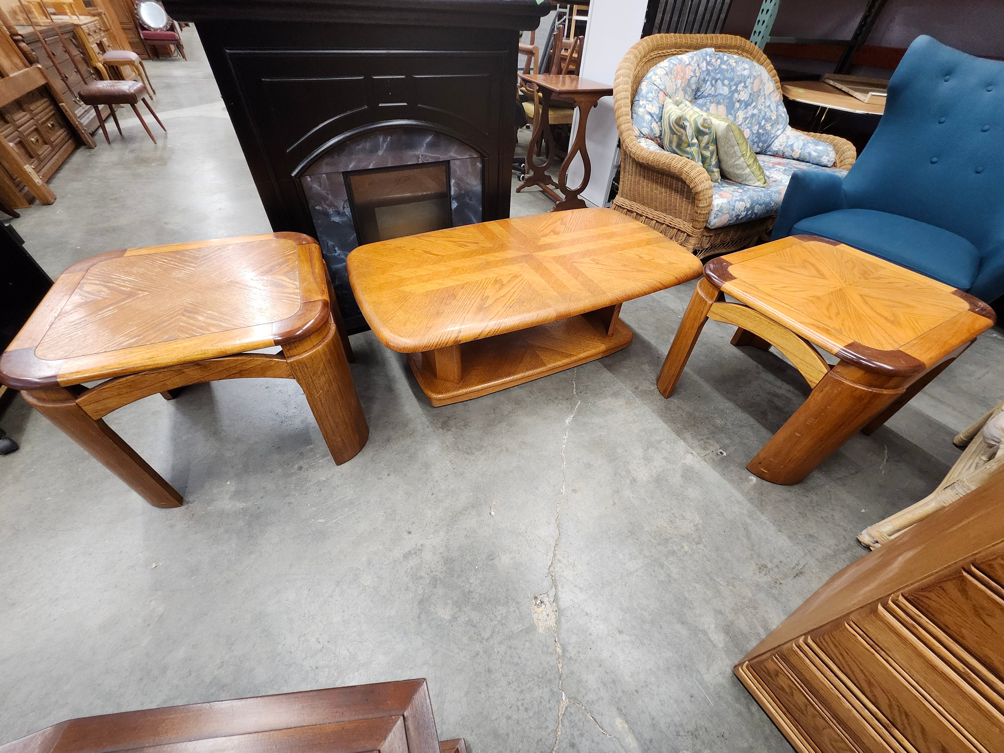 Coffee table & x2 end tables
