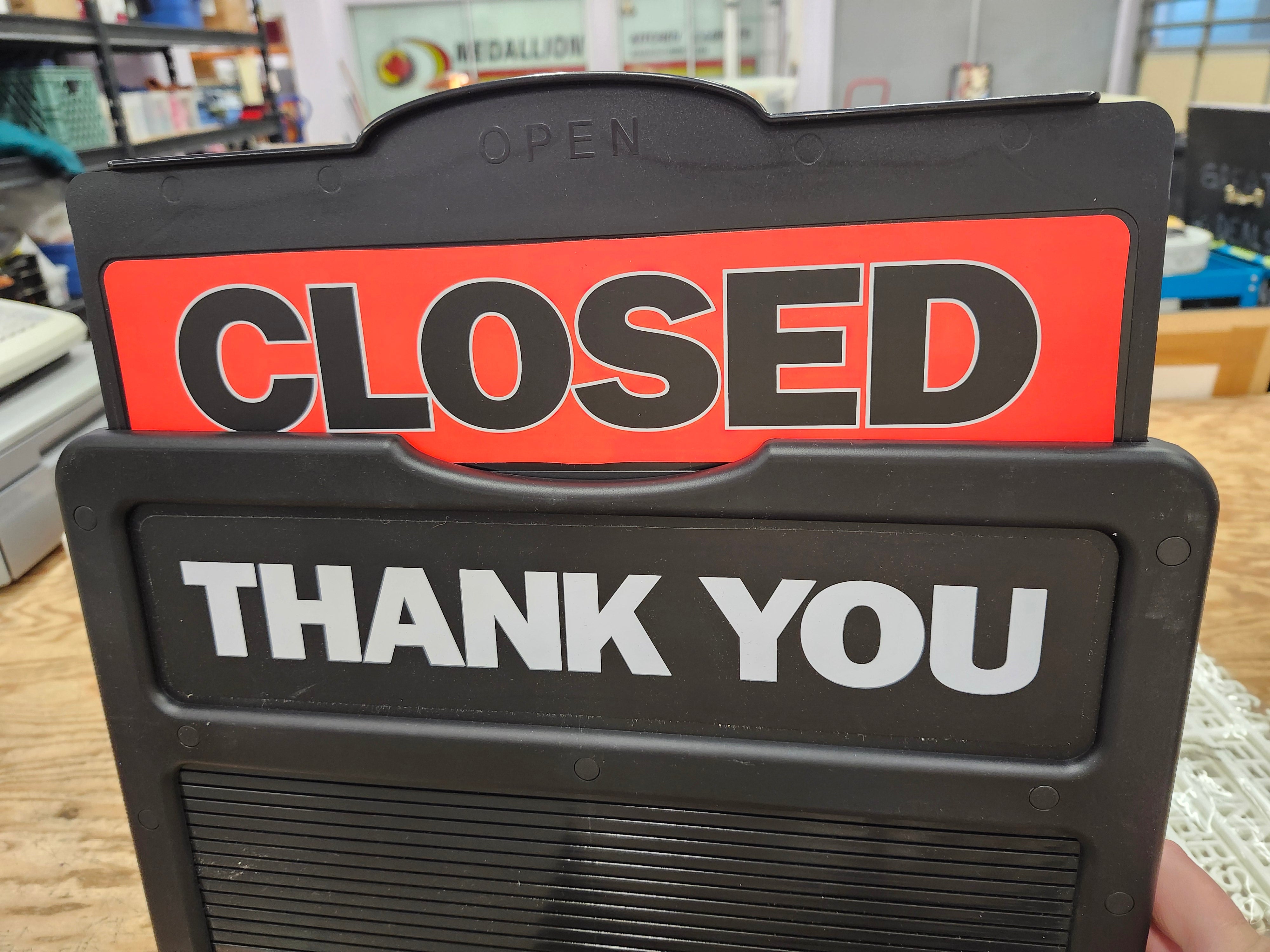 New Open & Closed business sign