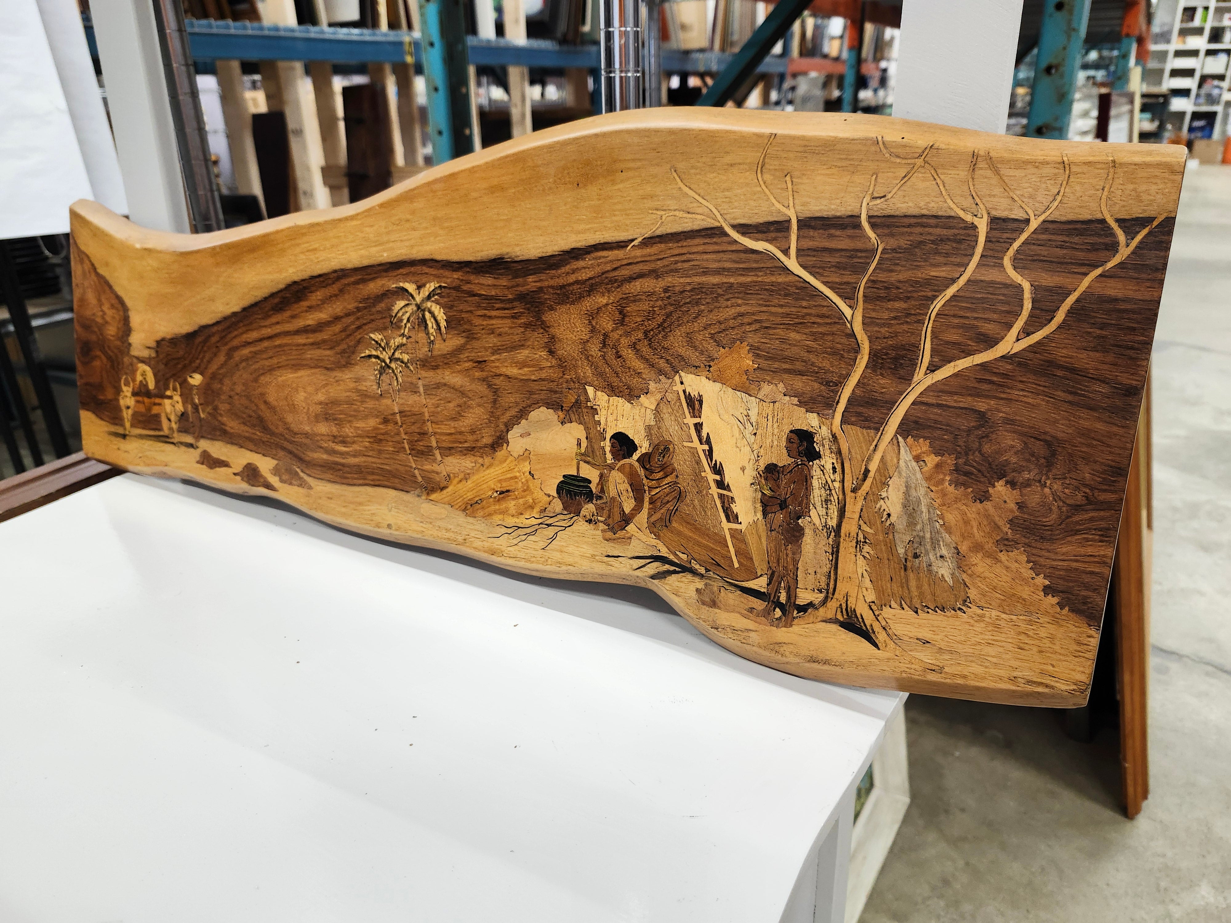 Slab wood wall art