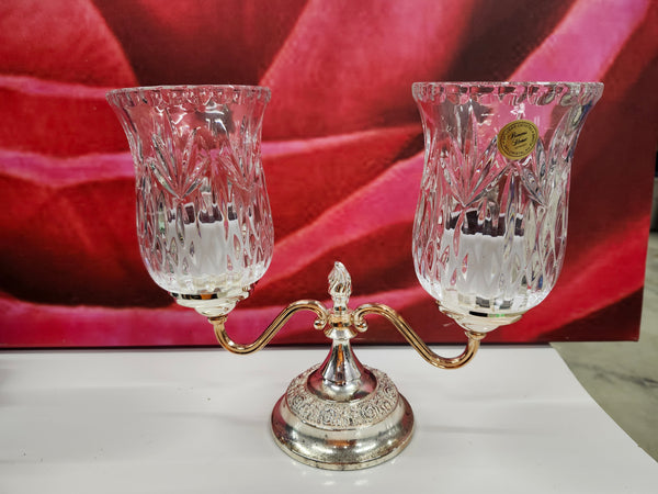 Hurricane crystal candle holder