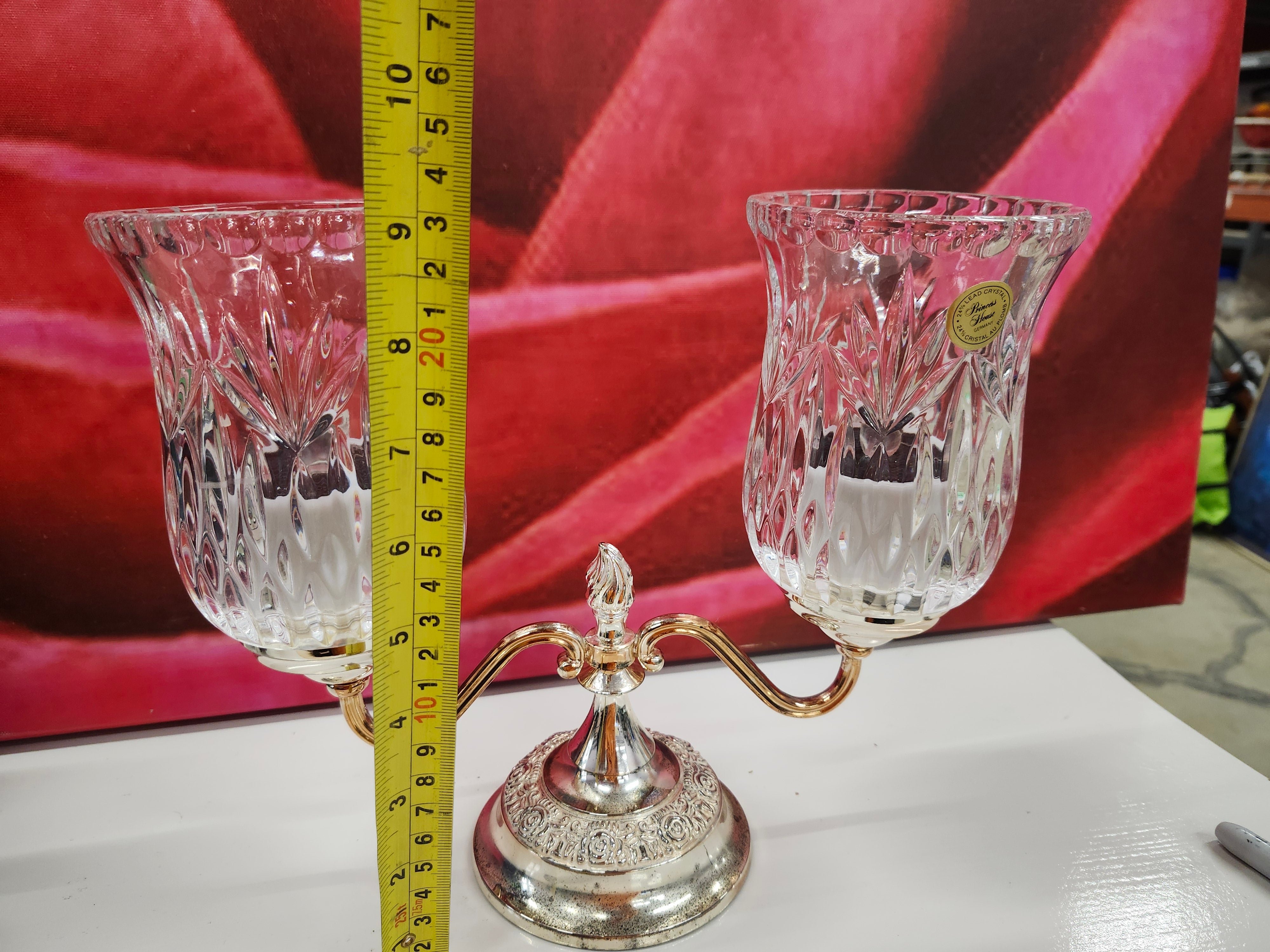 Hurricane crystal candle holder