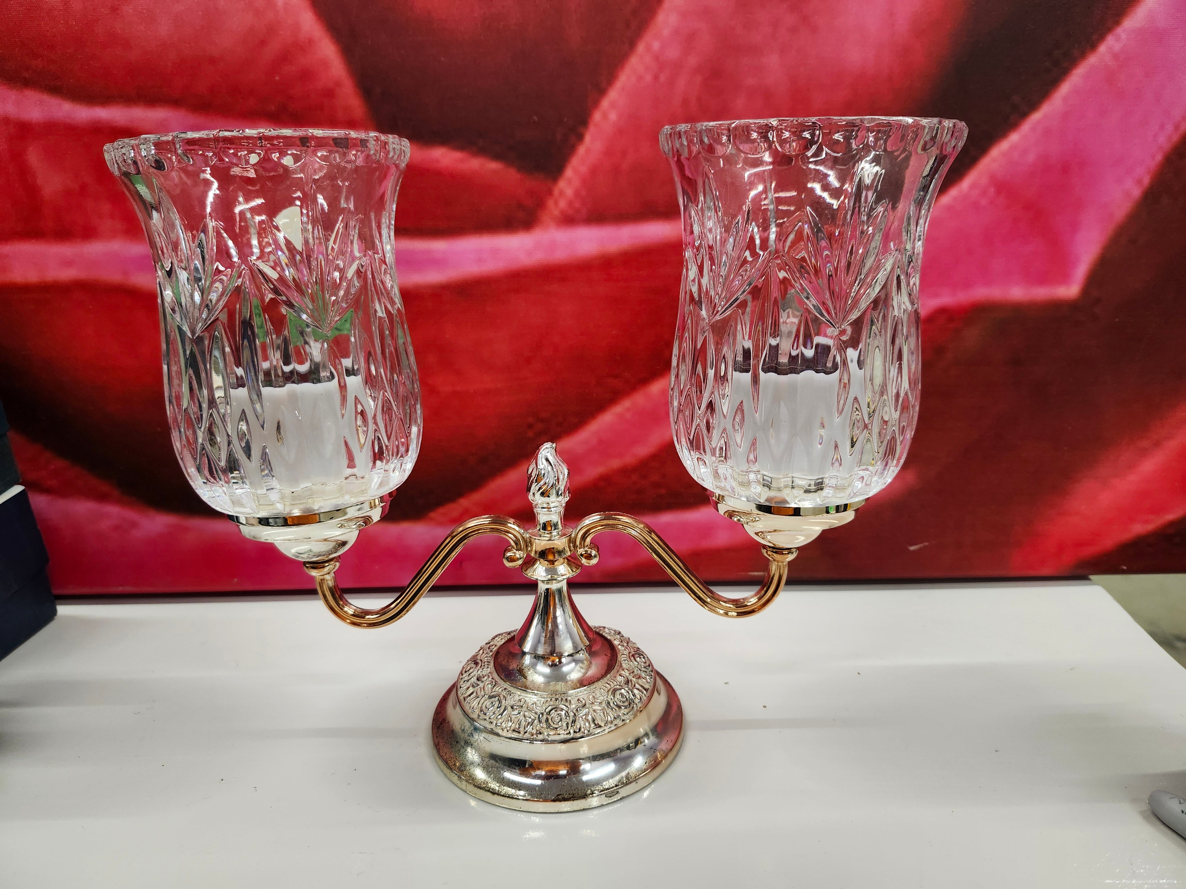 Hurricane crystal candle holder