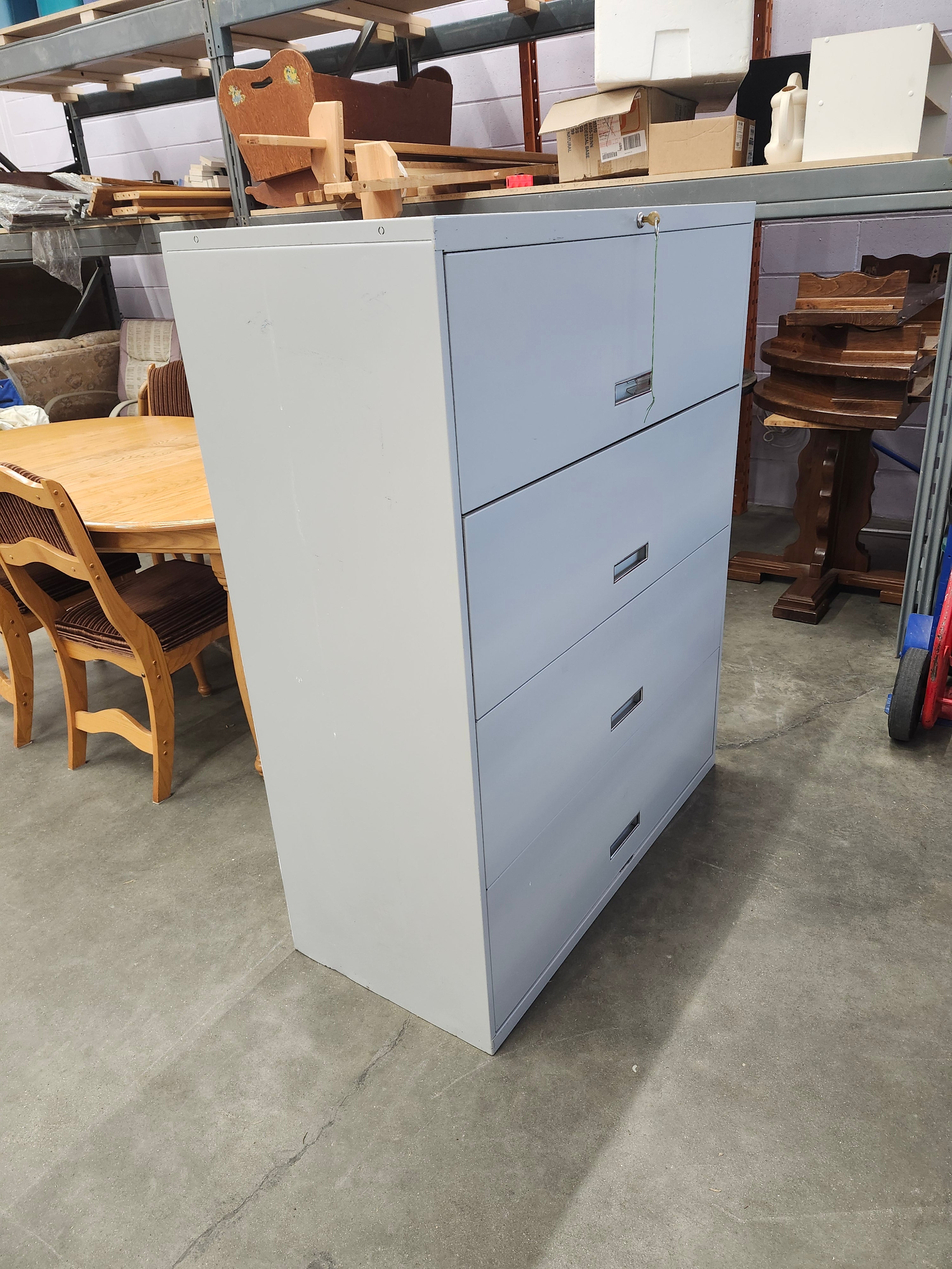 Filing cabinet with key