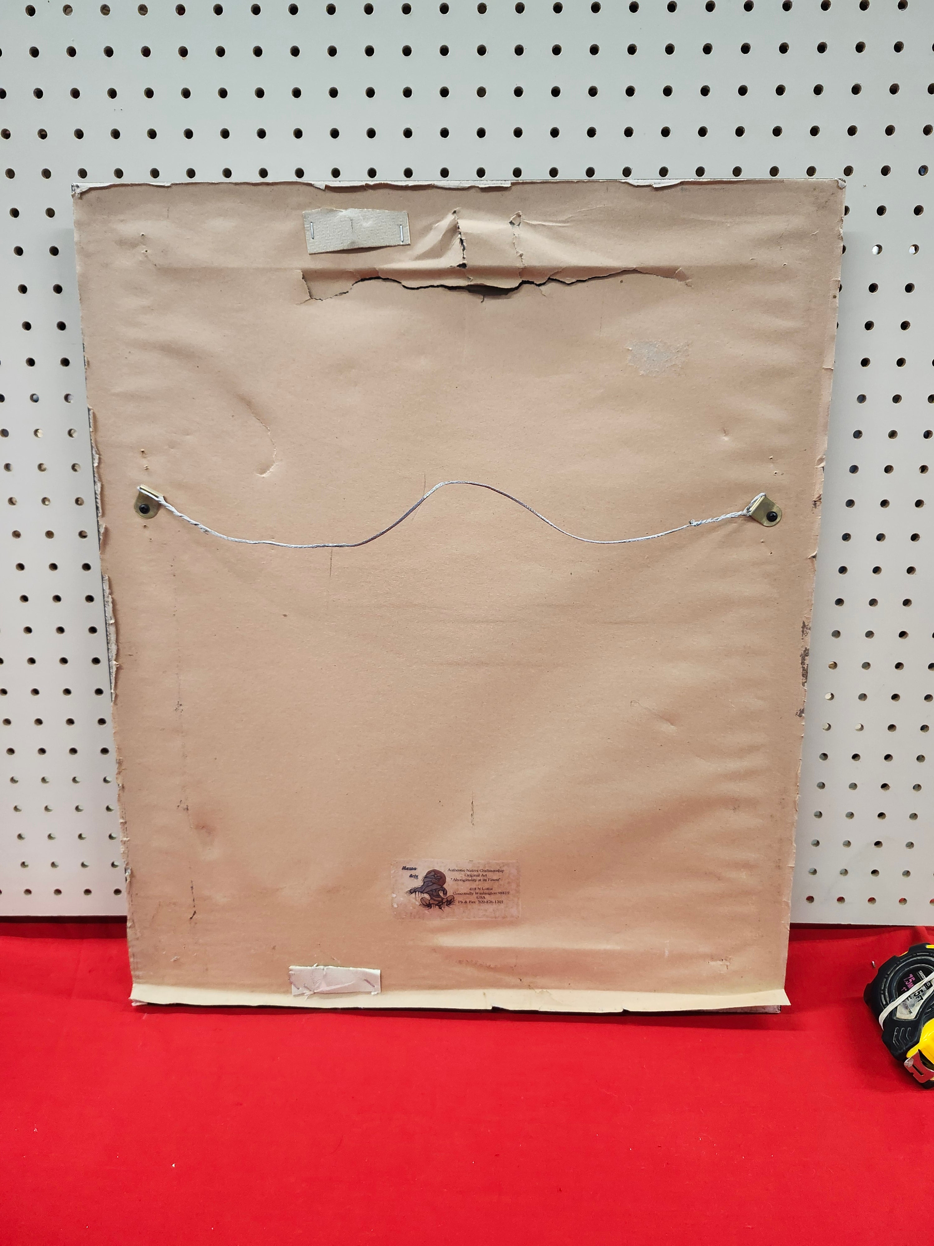 Aboriginal hand-made etched mirror of horse