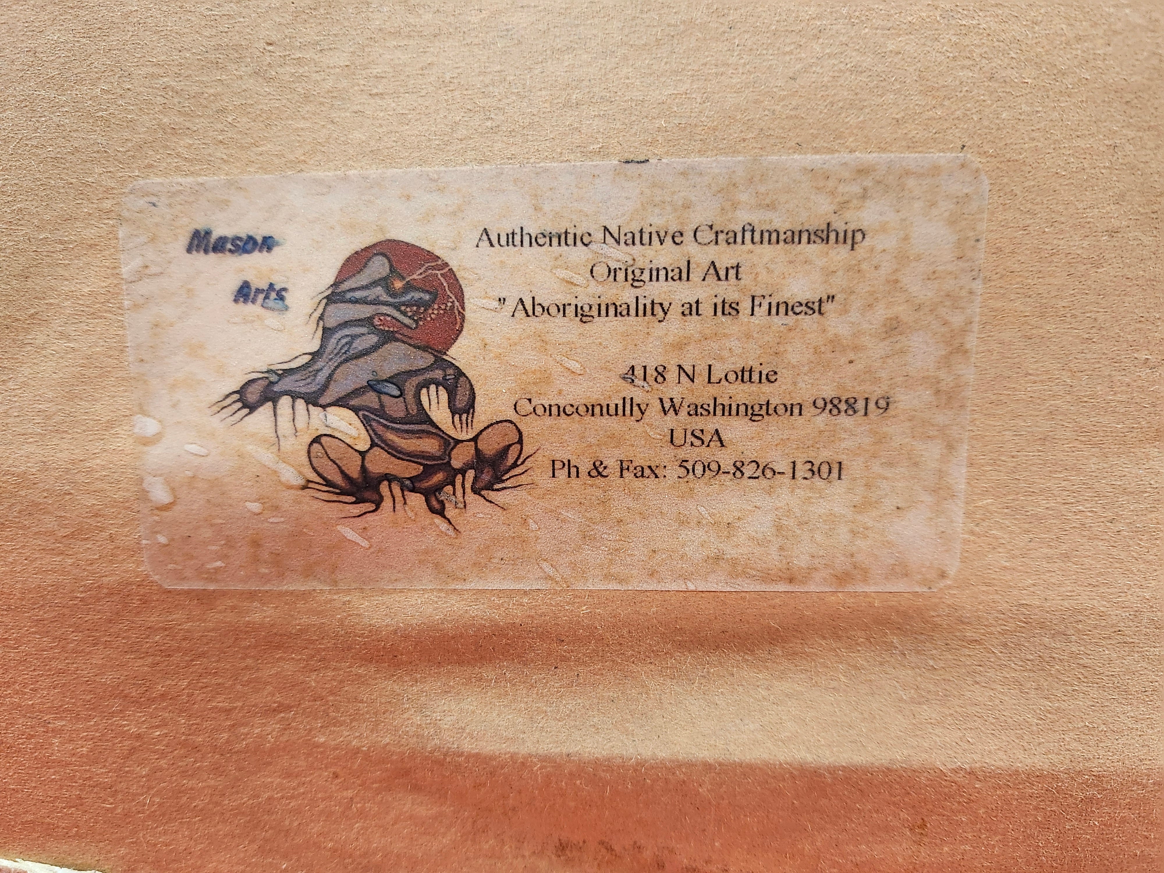 Aboriginal hand-made etched mirror of horse