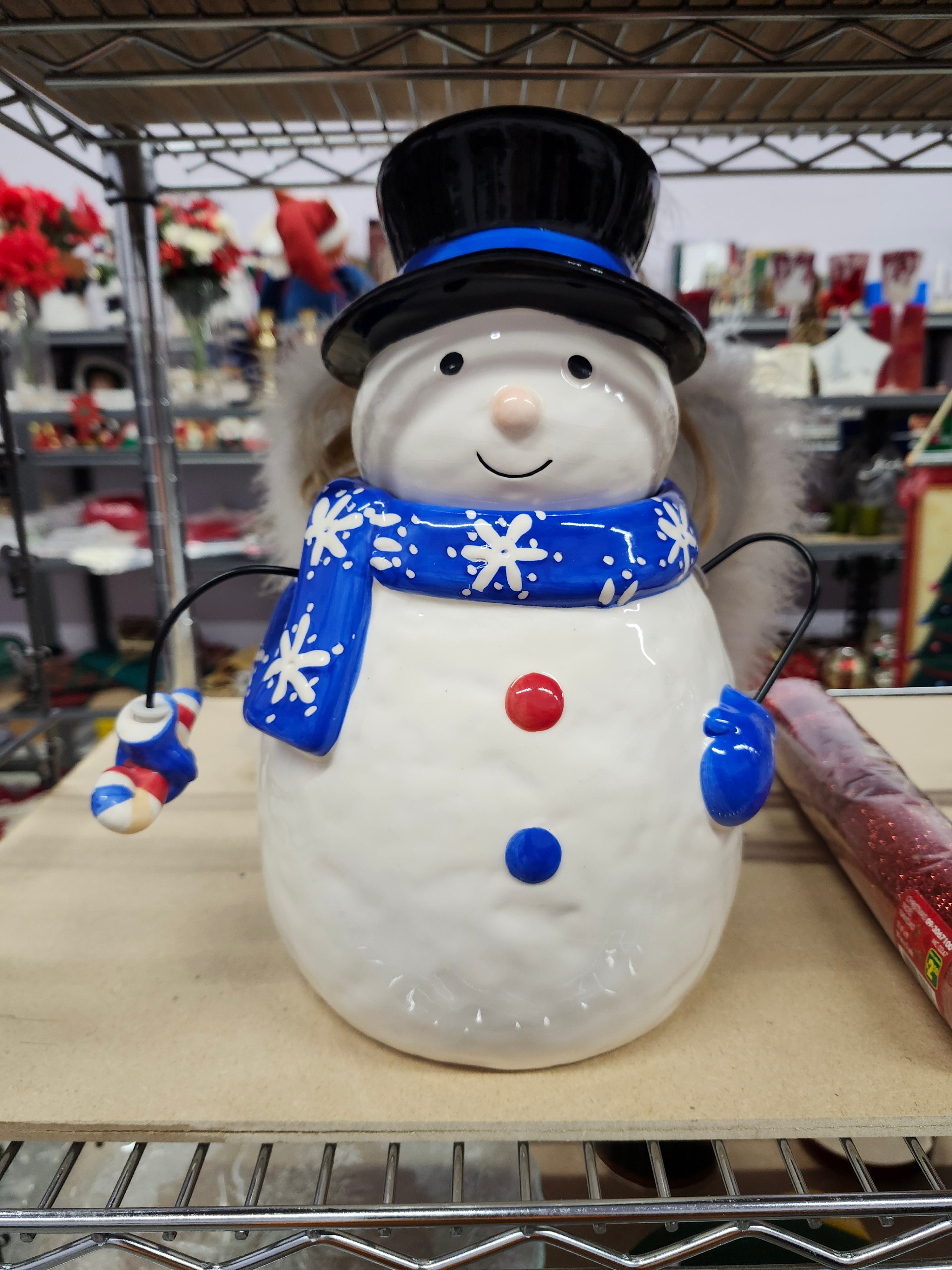 Ceramic snowman cookie jar