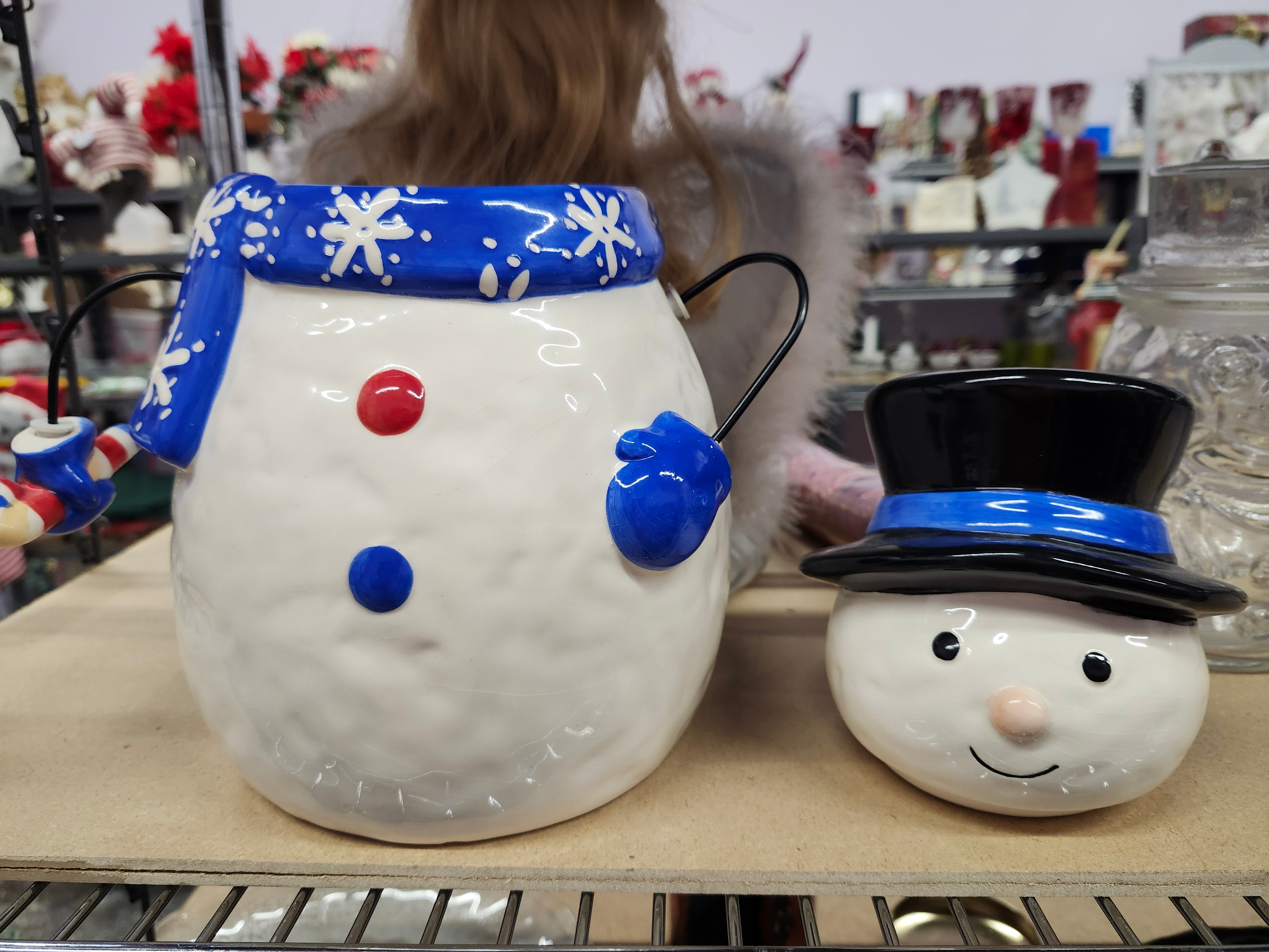 Ceramic snowman cookie jar