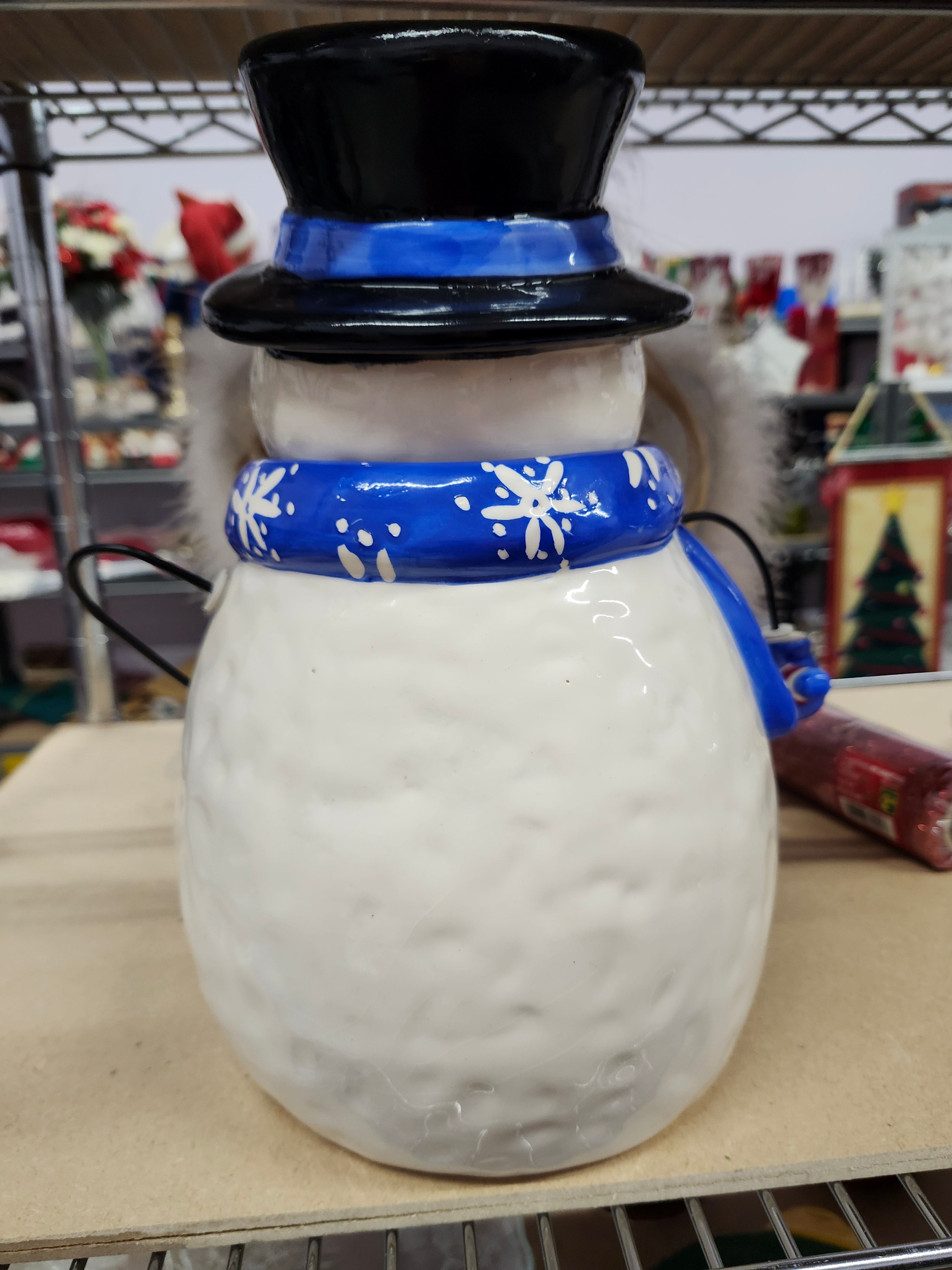 Ceramic snowman cookie jar