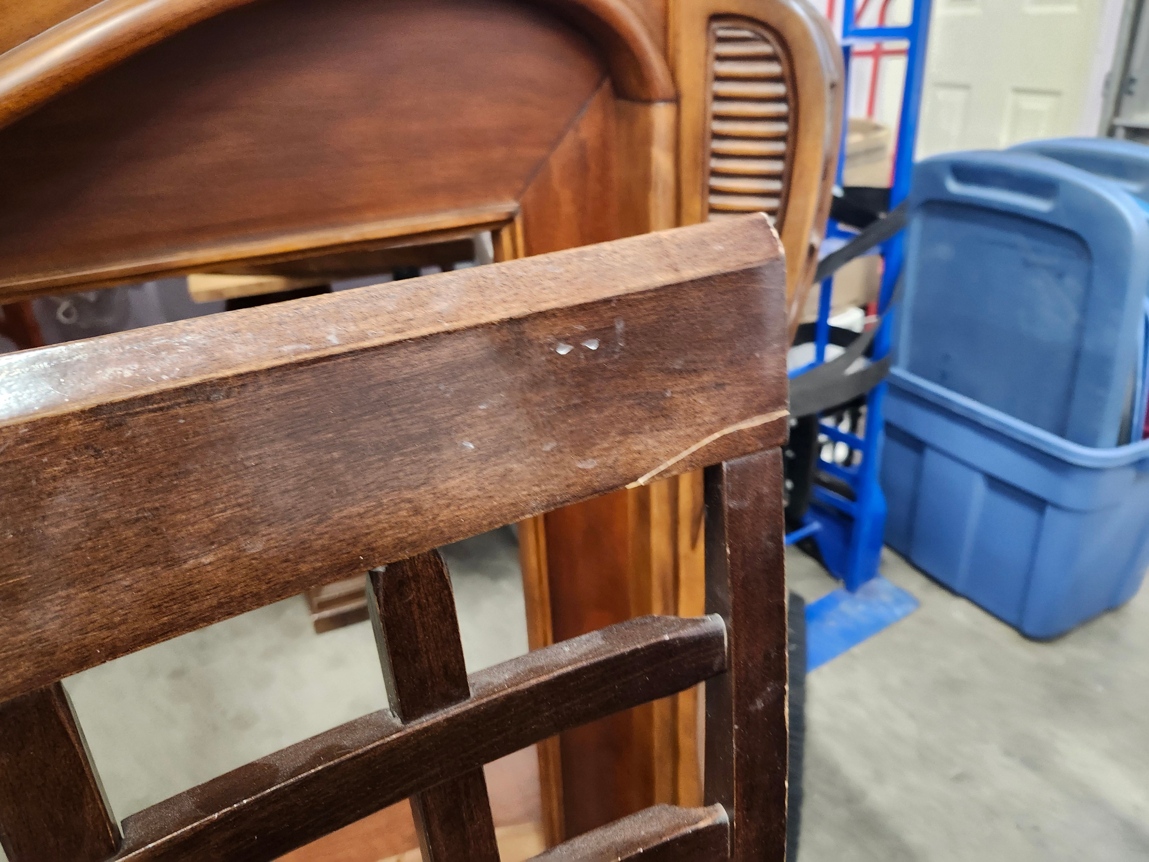 Dining set with 4 drop sides on each corner & 6 chairs with storage underneath table