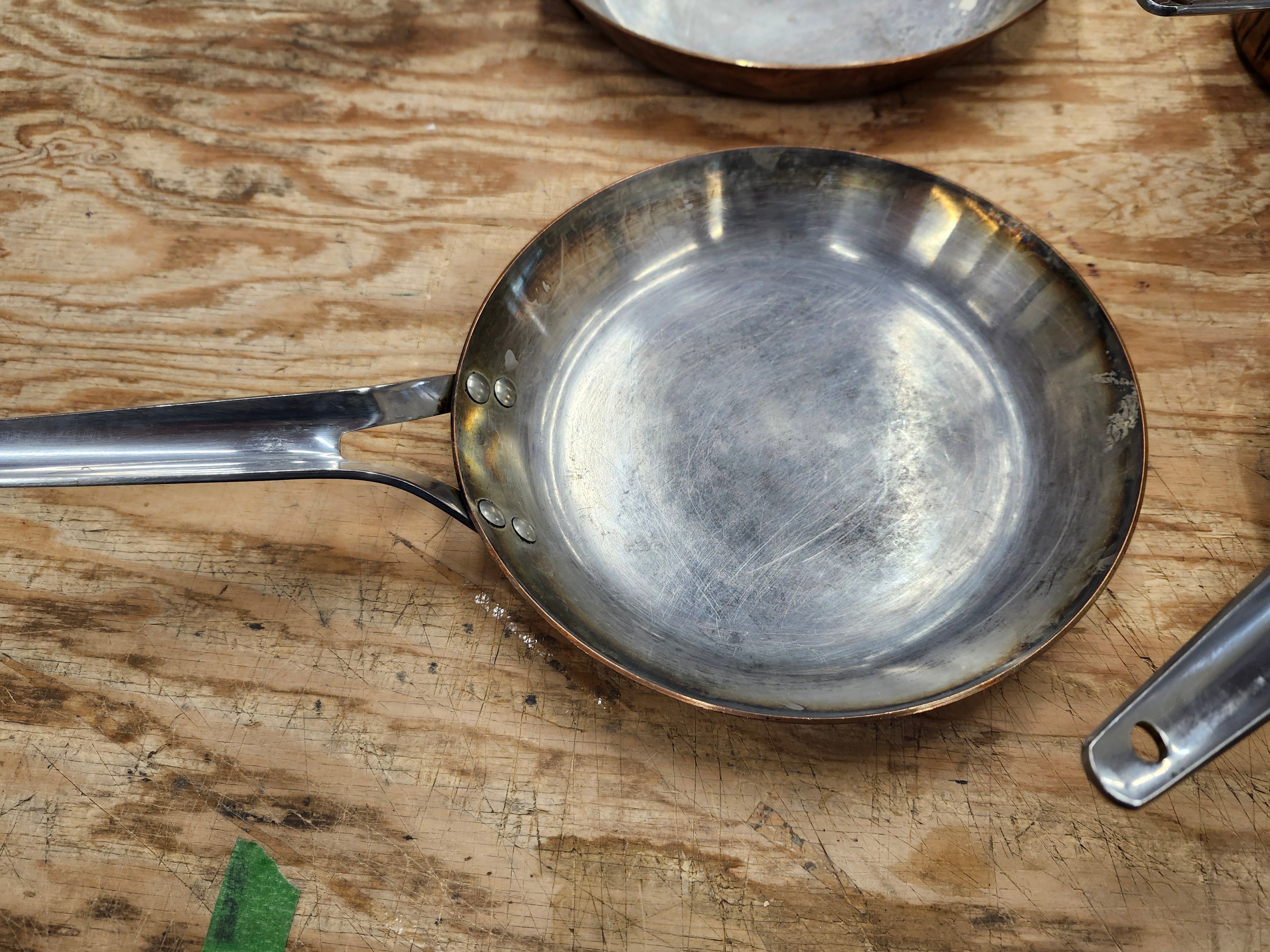 Copper frying pans and pots