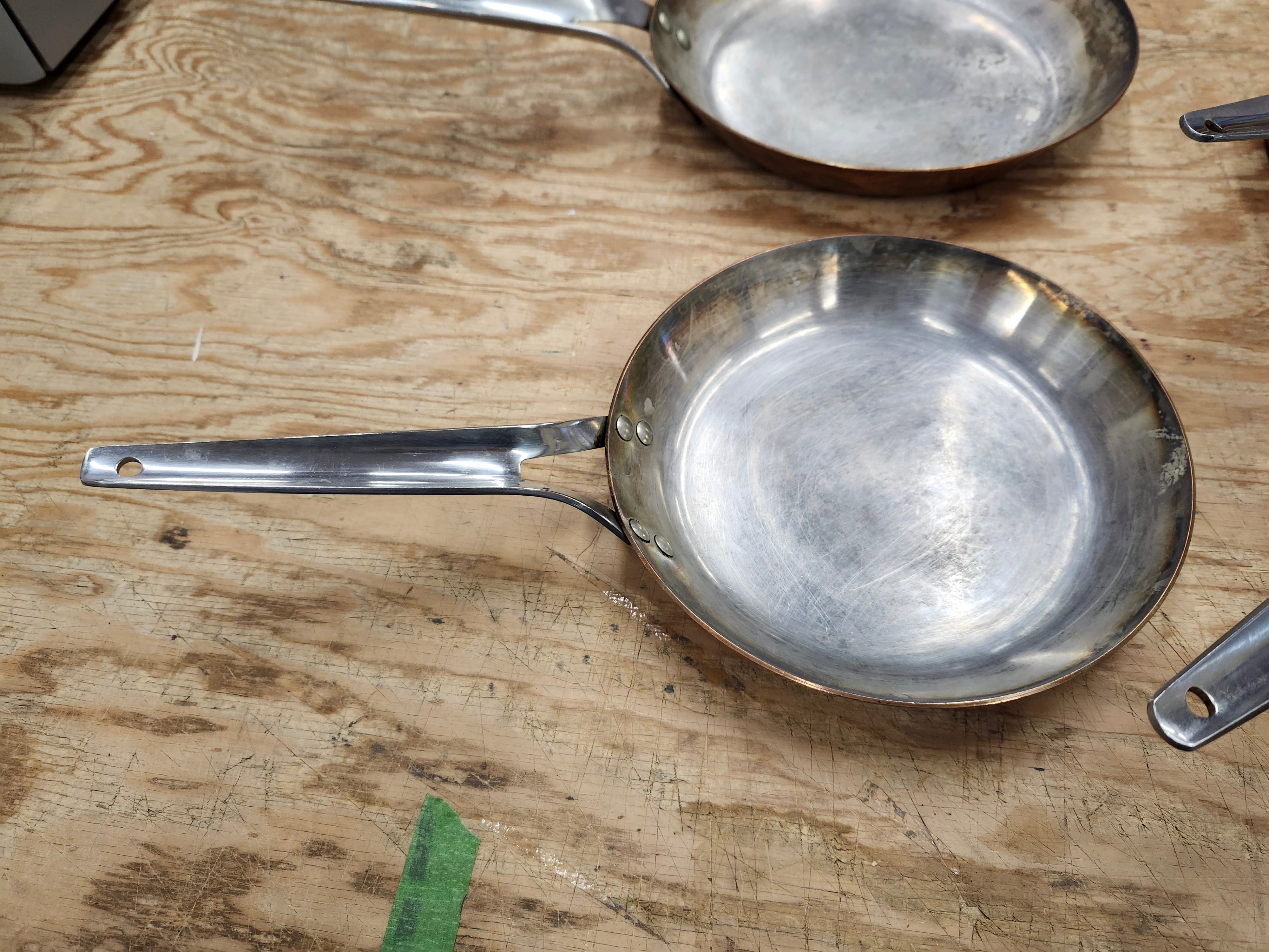 Copper frying pans and pots