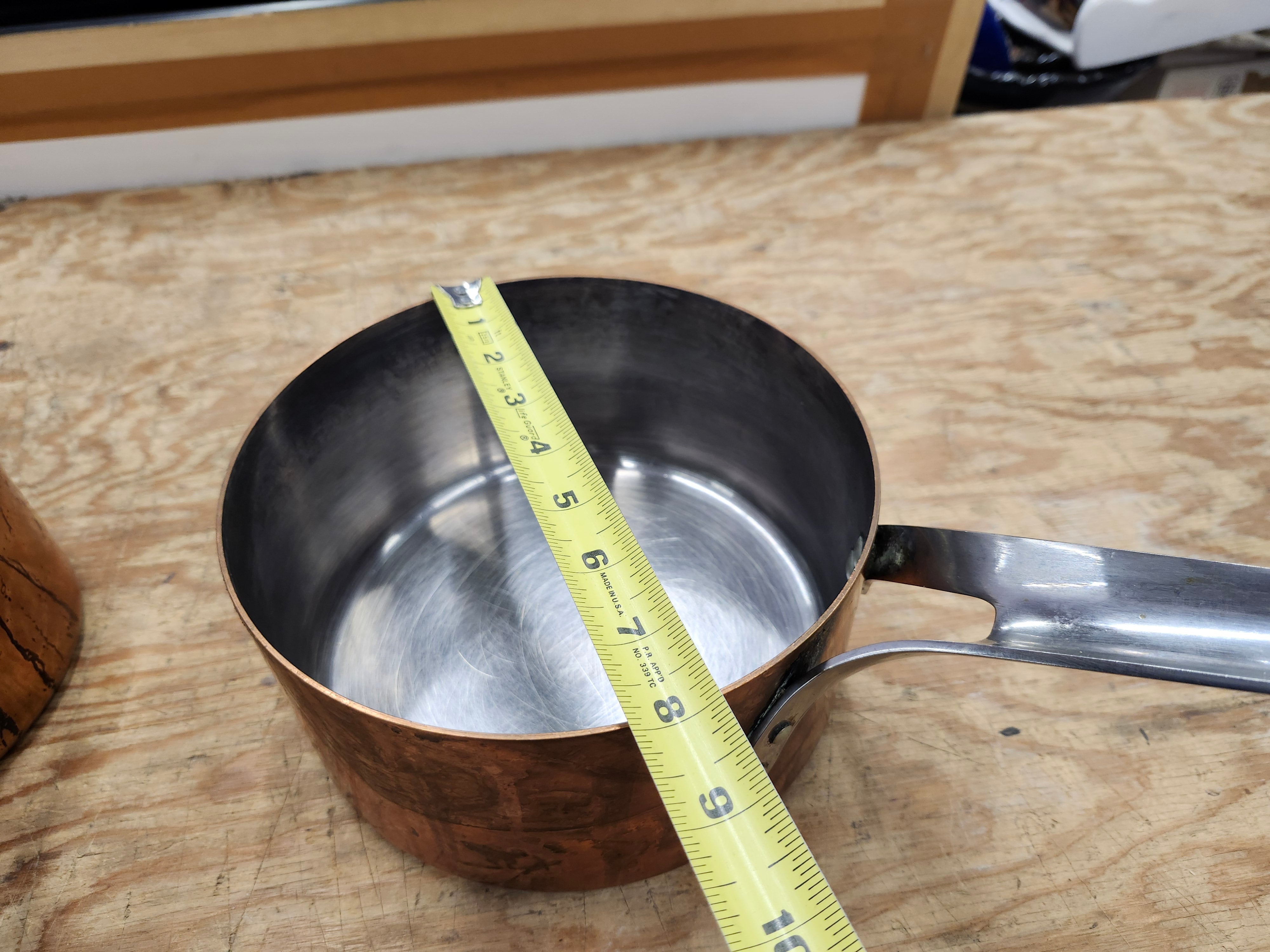 Copper frying pans and pots