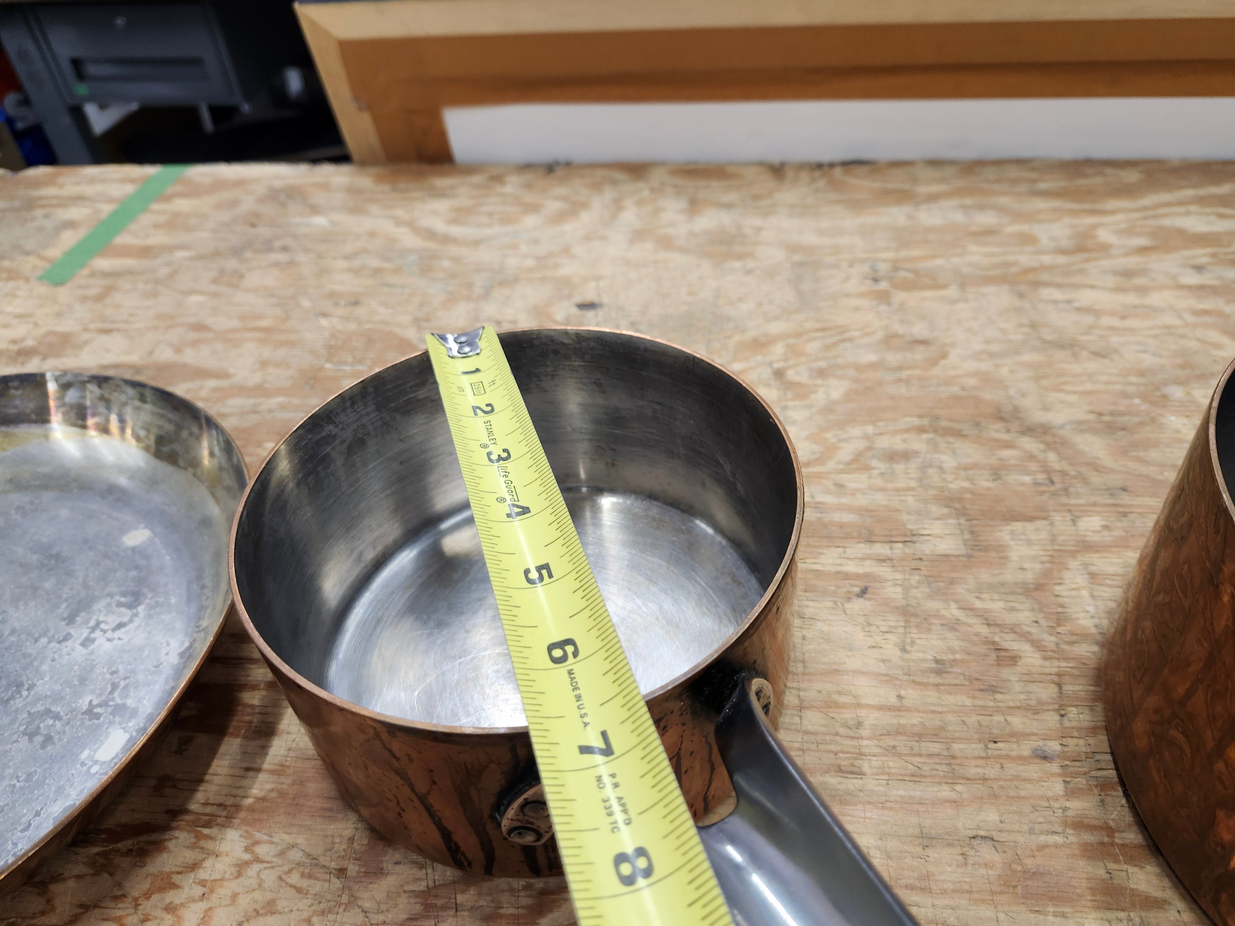 Copper frying pans and pots