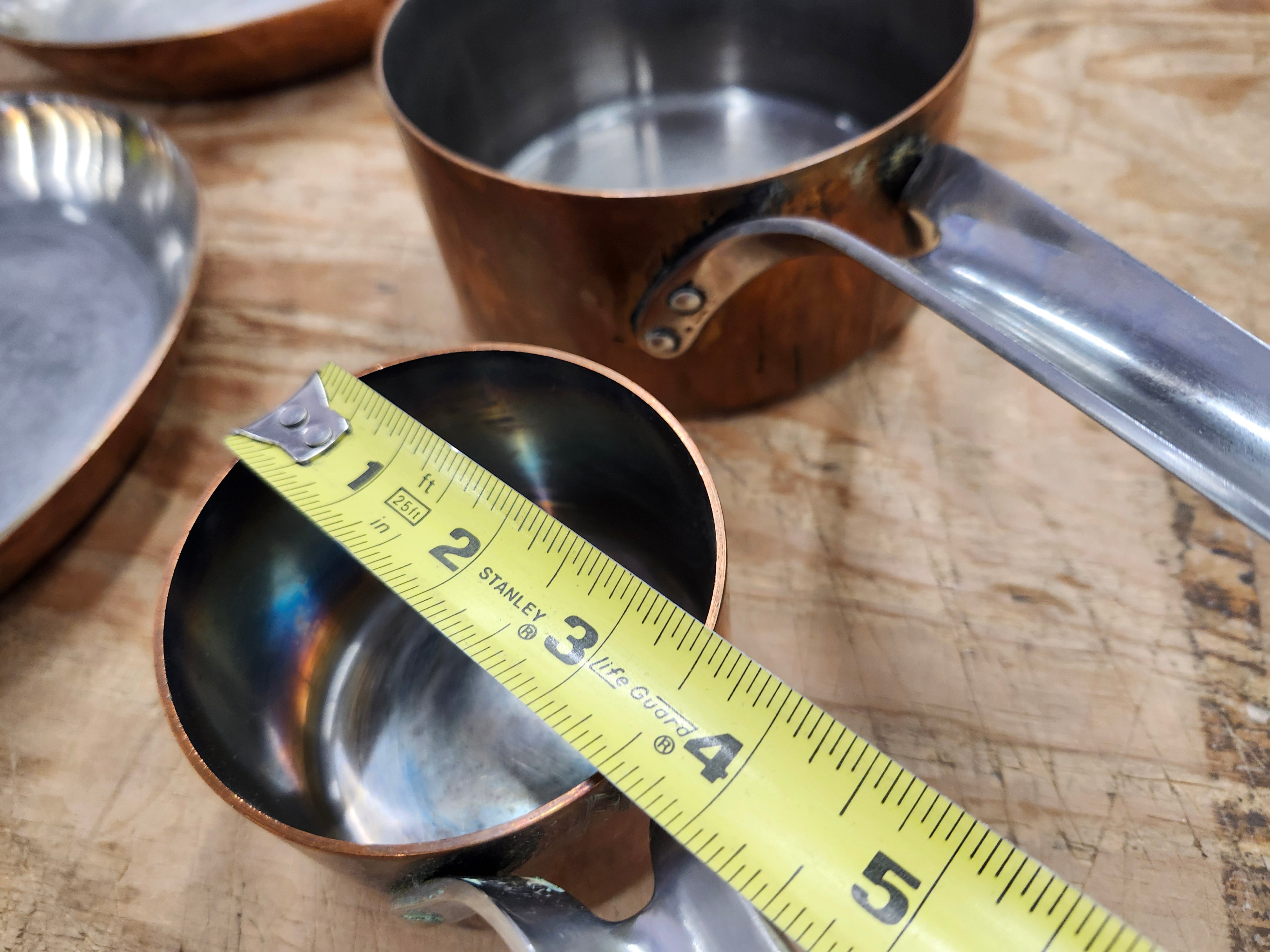 Copper frying pans and pots