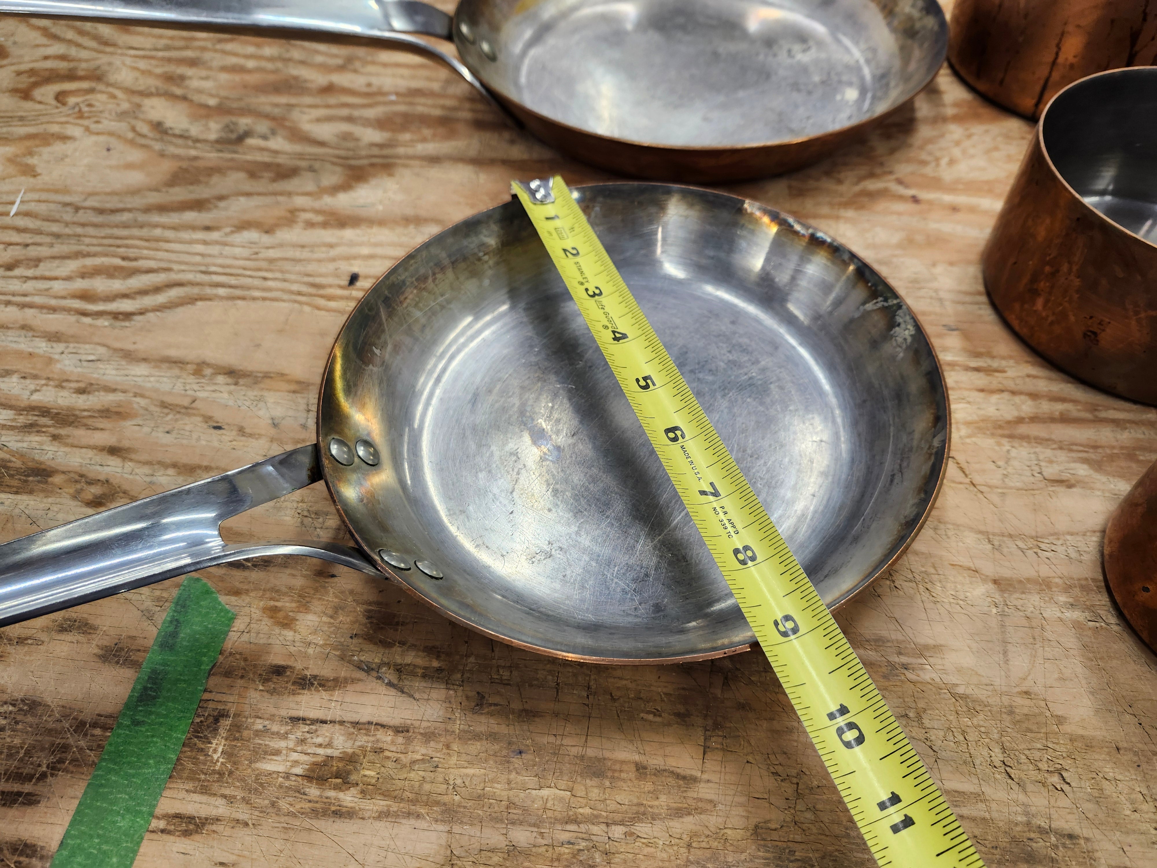 Copper frying pans and pots