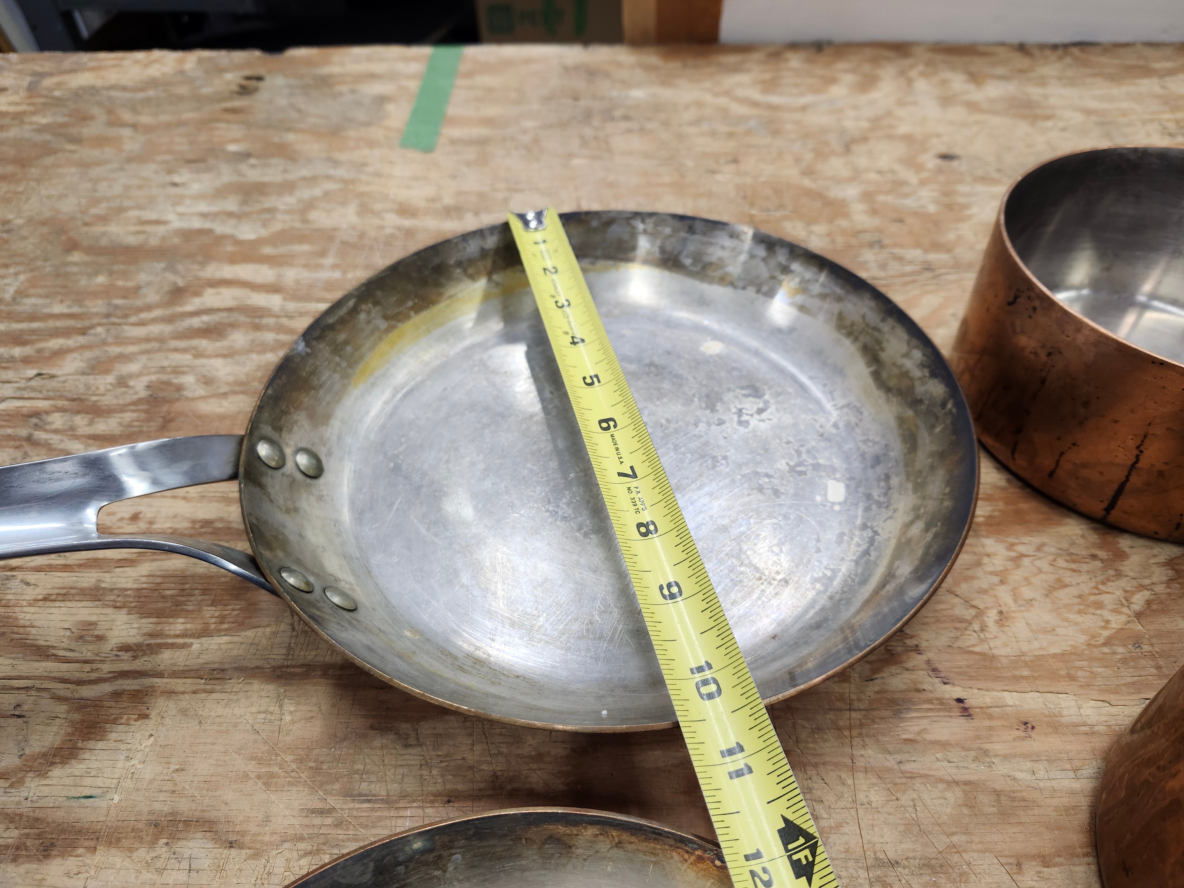Copper frying pans and pots