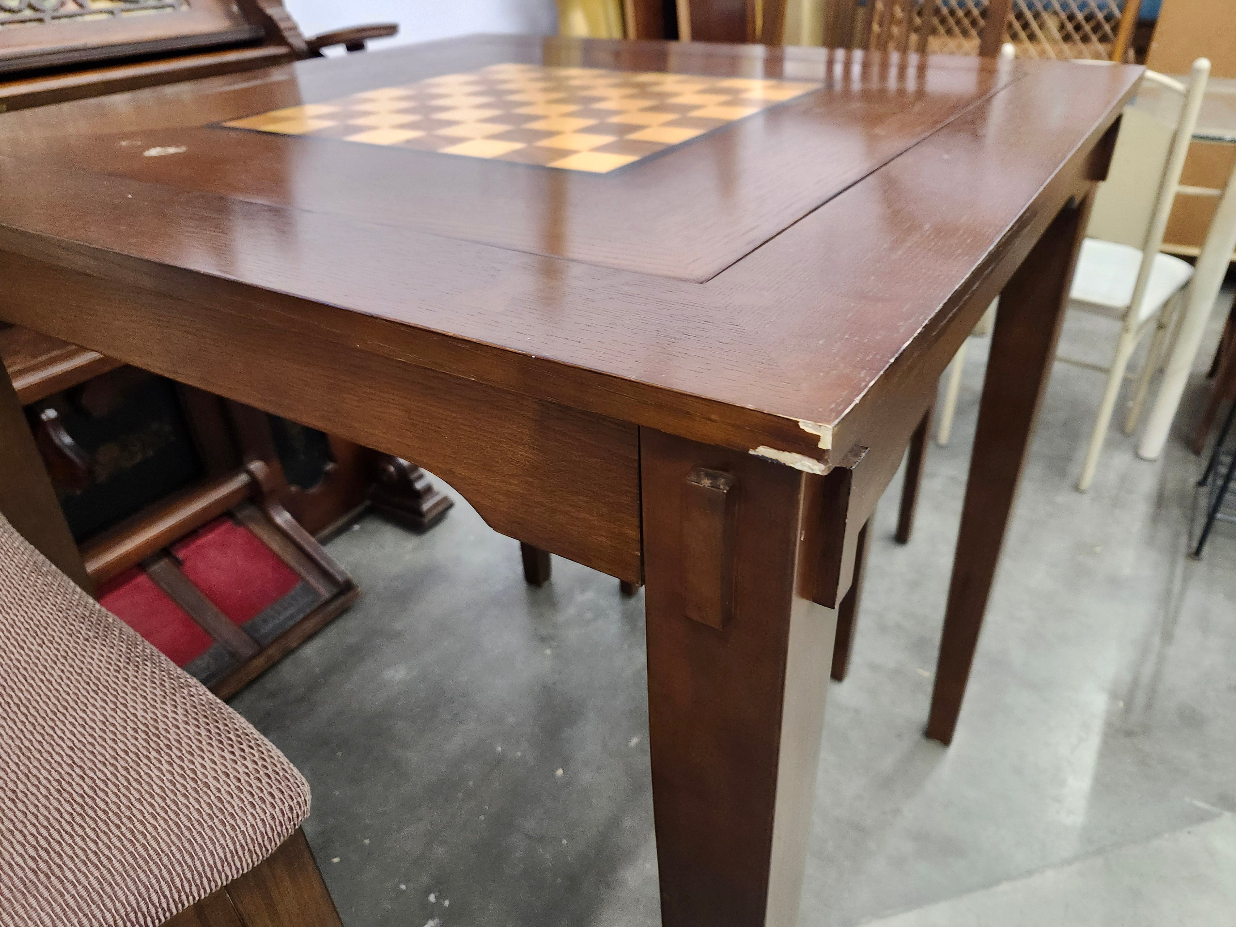 Bar height game table & 2 chairs