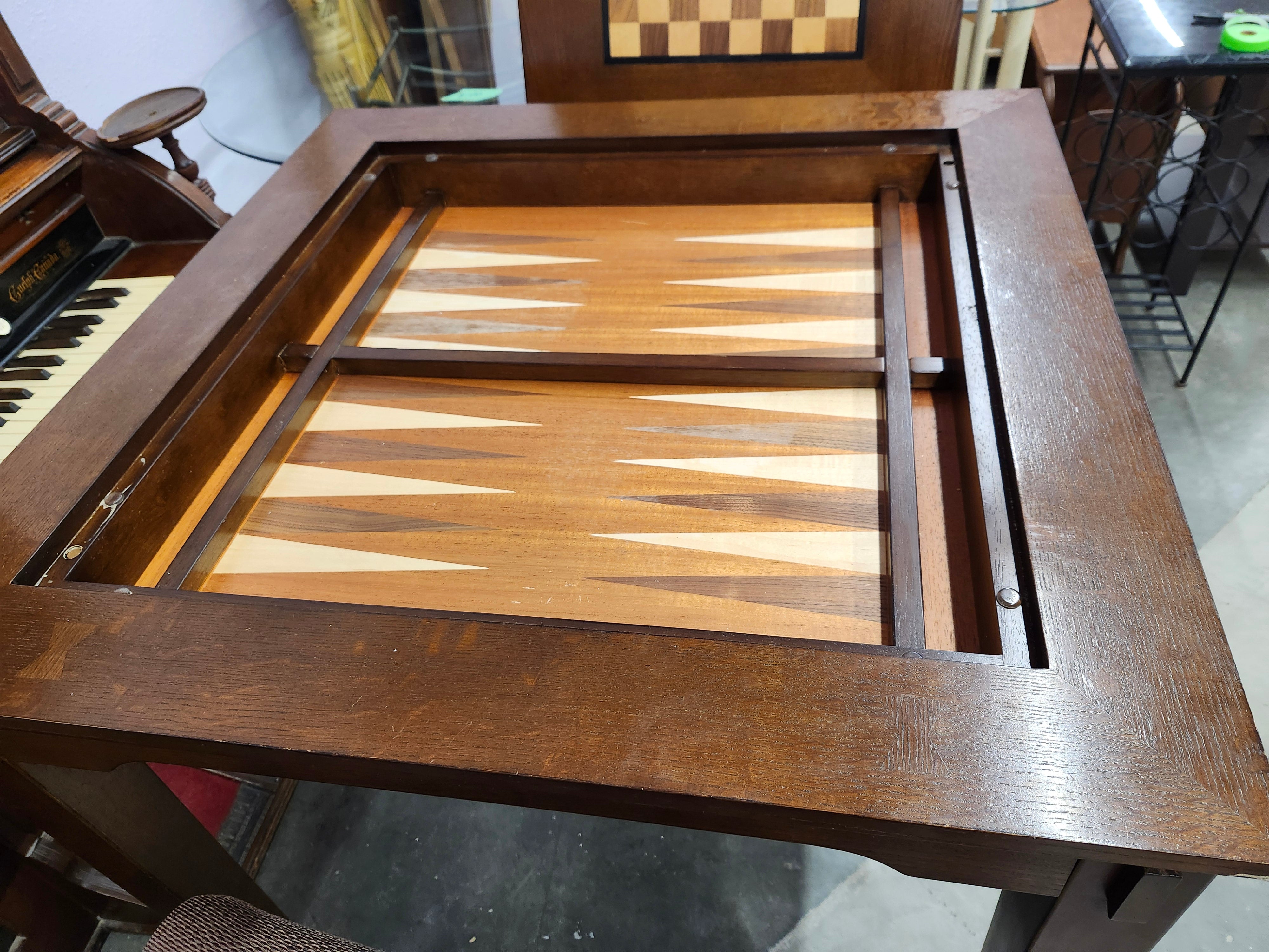 Bar height game table & 2 chairs