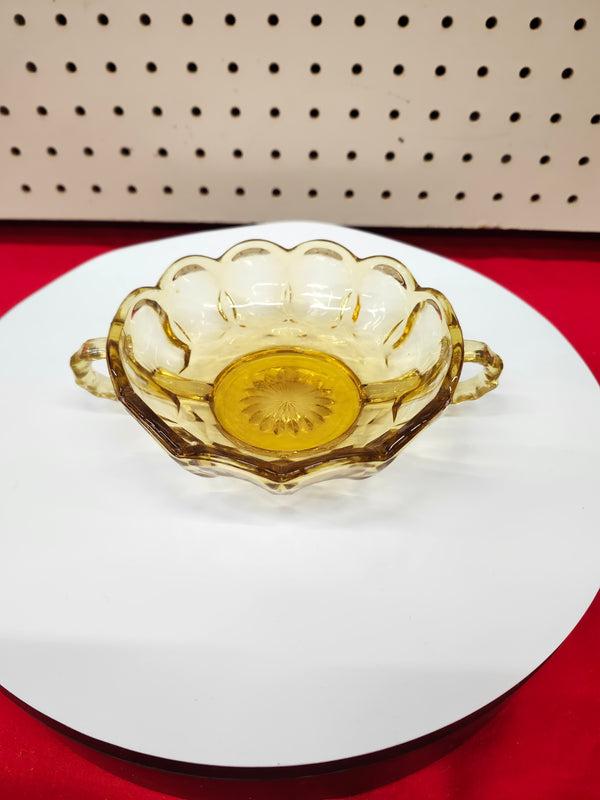 Amber glass bowl
