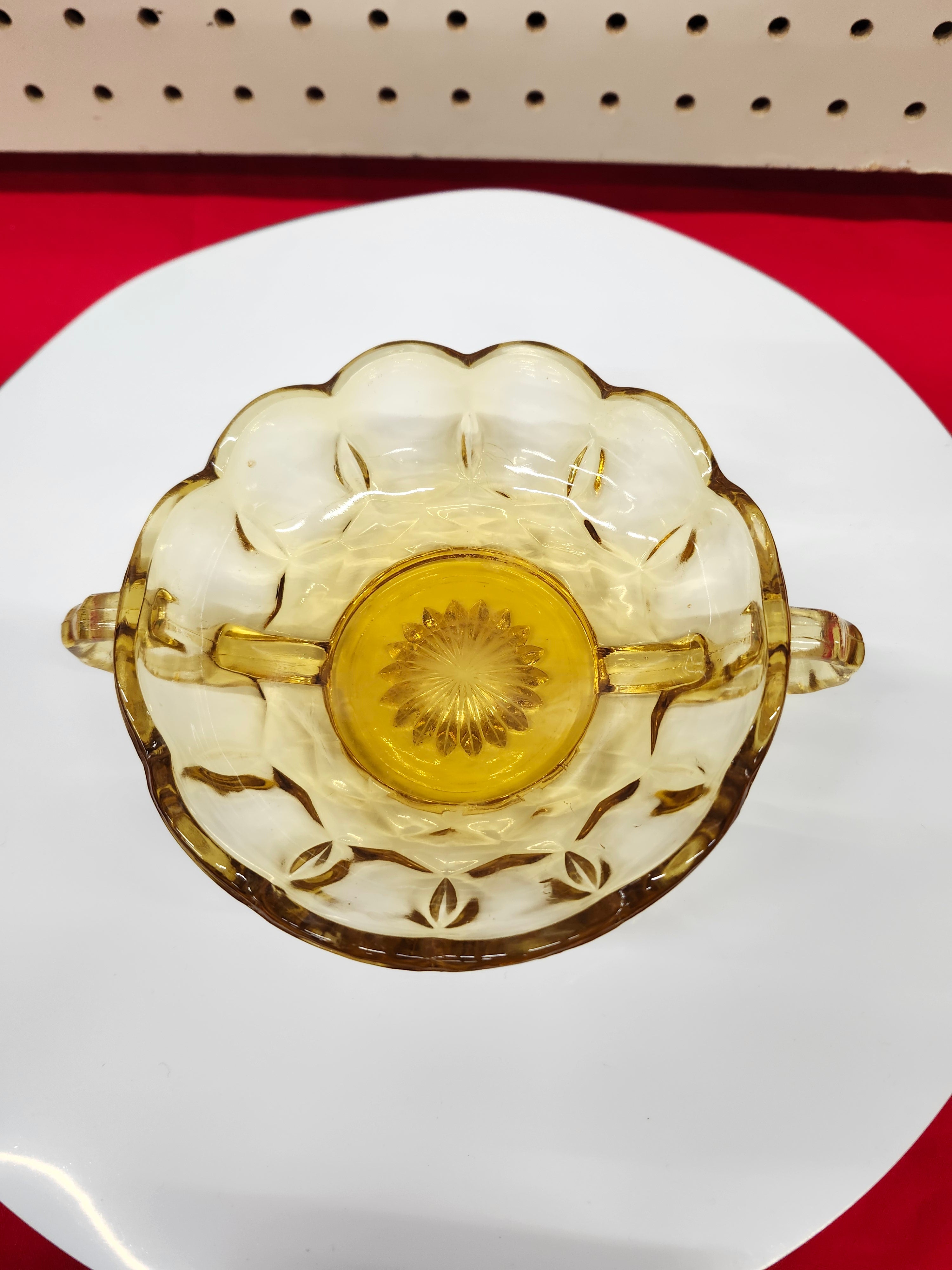 Amber glass bowl