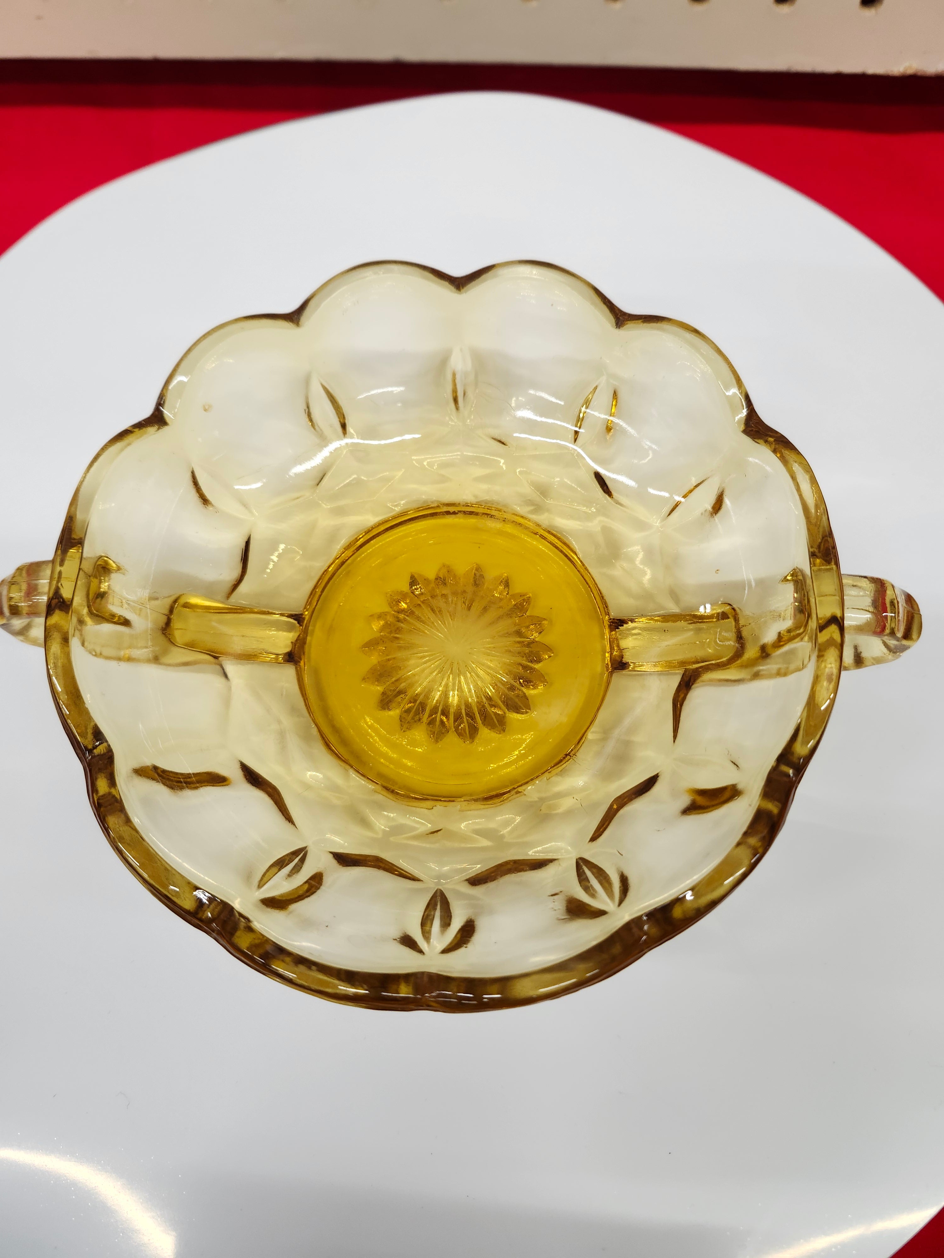 Amber glass bowl