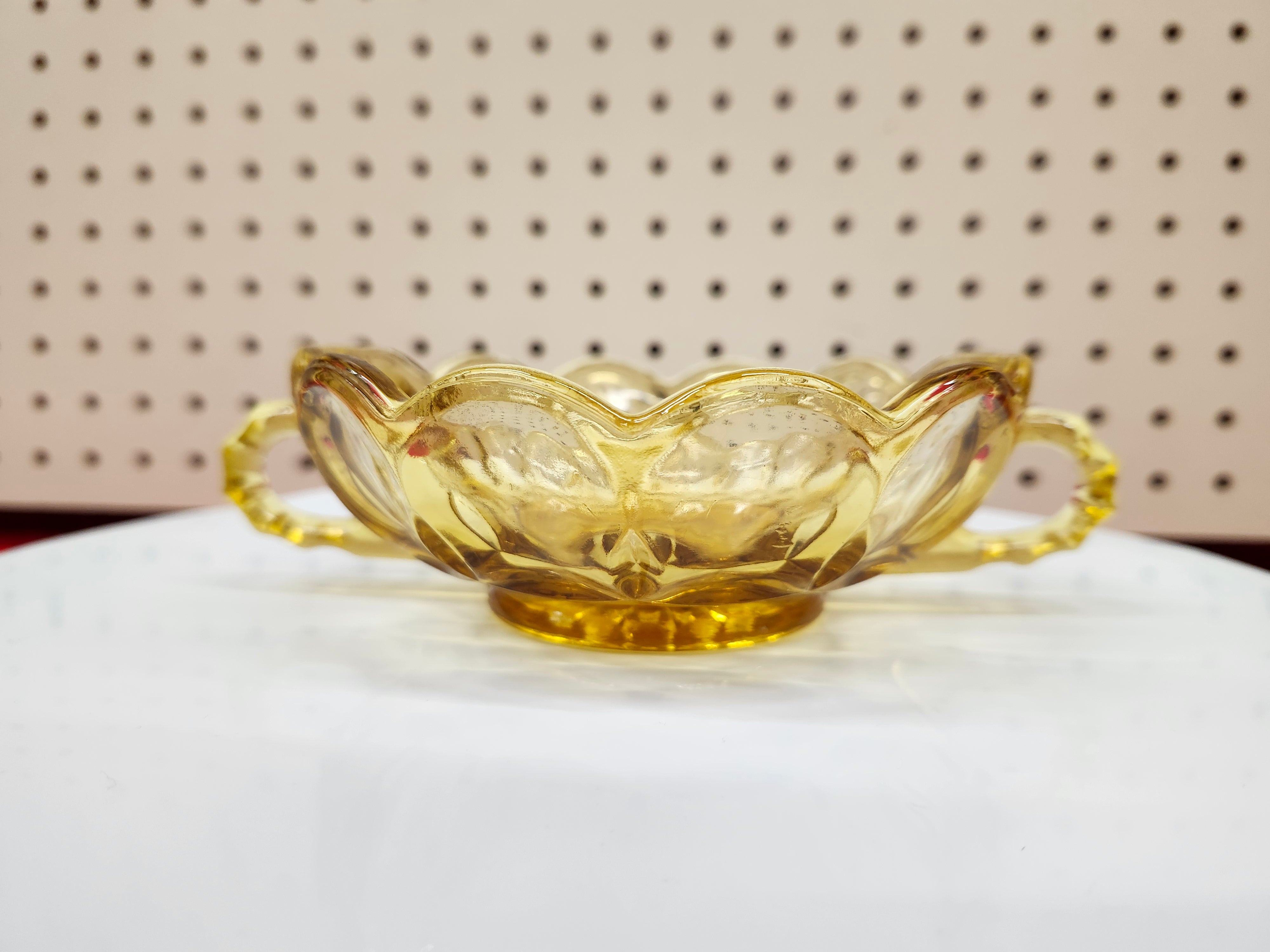 Amber glass bowl