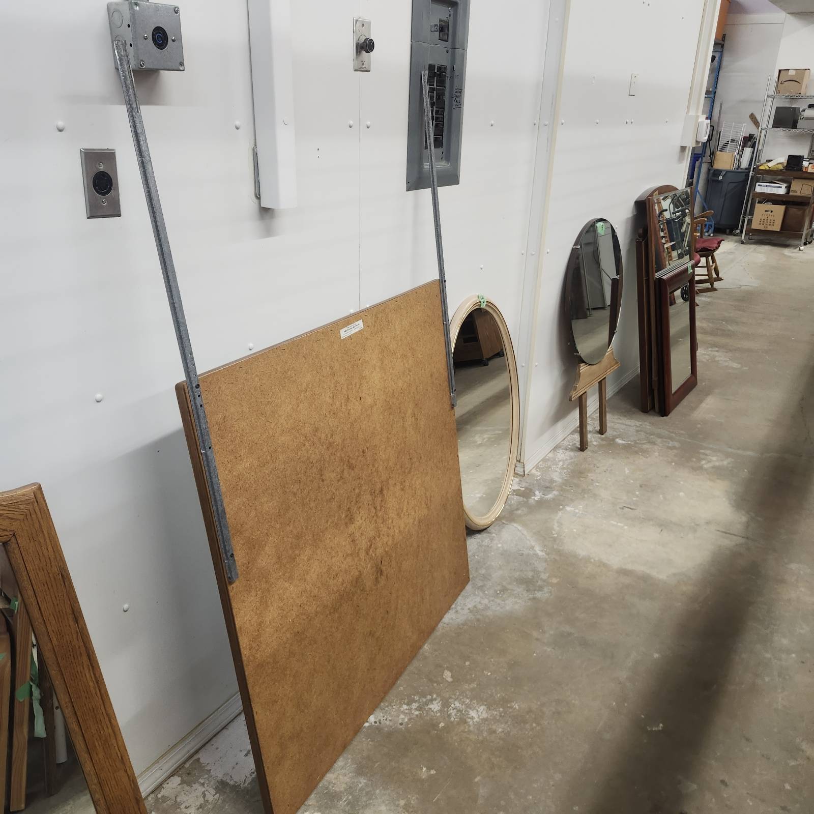 Double Panel Wall Mirror Wood Frame