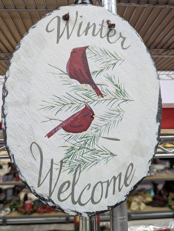 12' slate painting Christmas decor