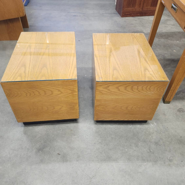Matching end tables on wheels
