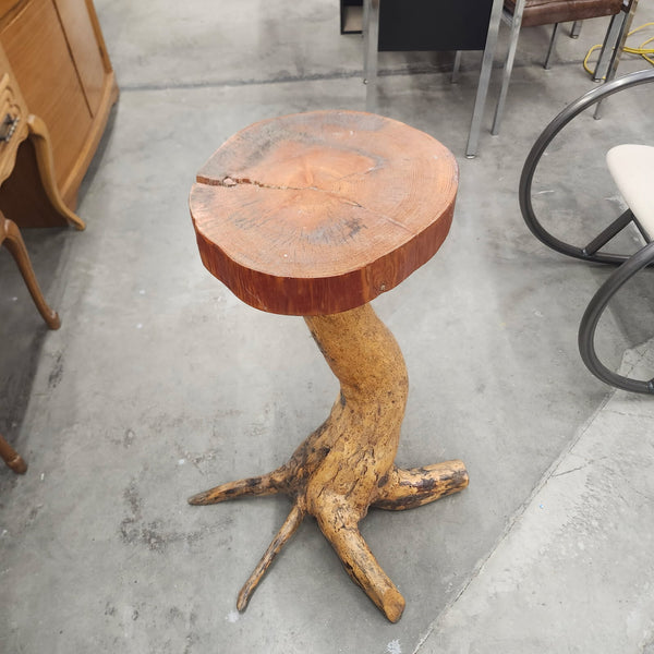 Log tall side table / plant stand