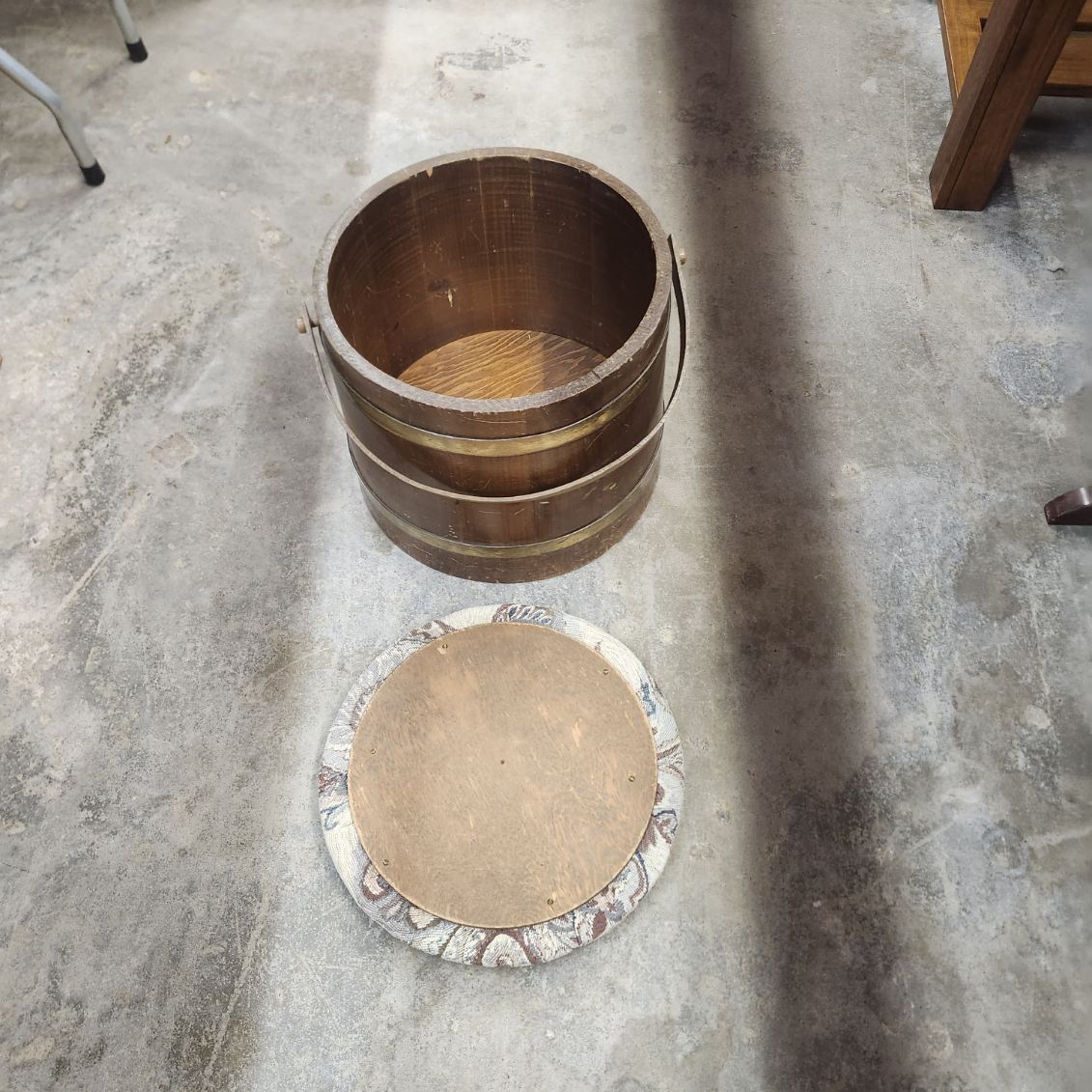 Stool with handle and storage