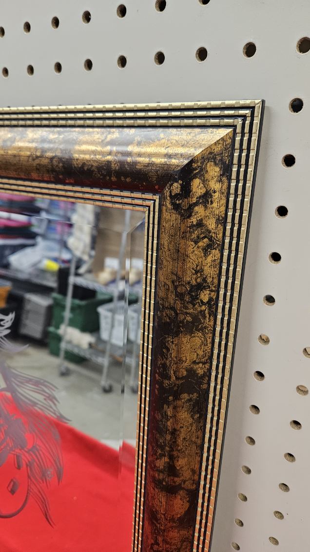 Aboriginal handmade etched mirror of horse