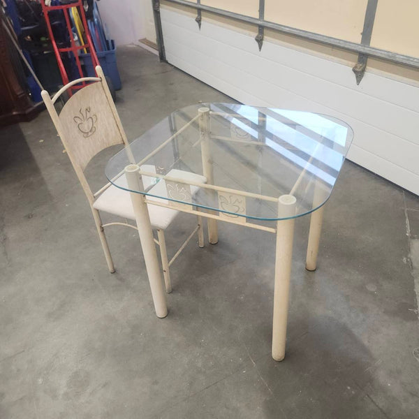 Glass table & 1 chair