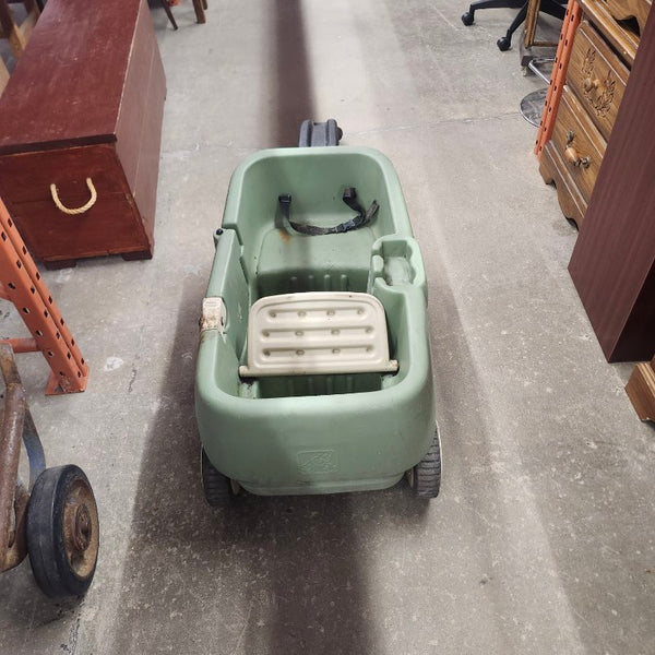 Kids Wagon Trailer Green Plastic Outdoor Toy