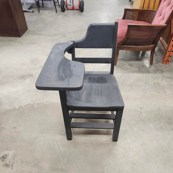 Vintage School Desk Chair Wood Tablet Arm