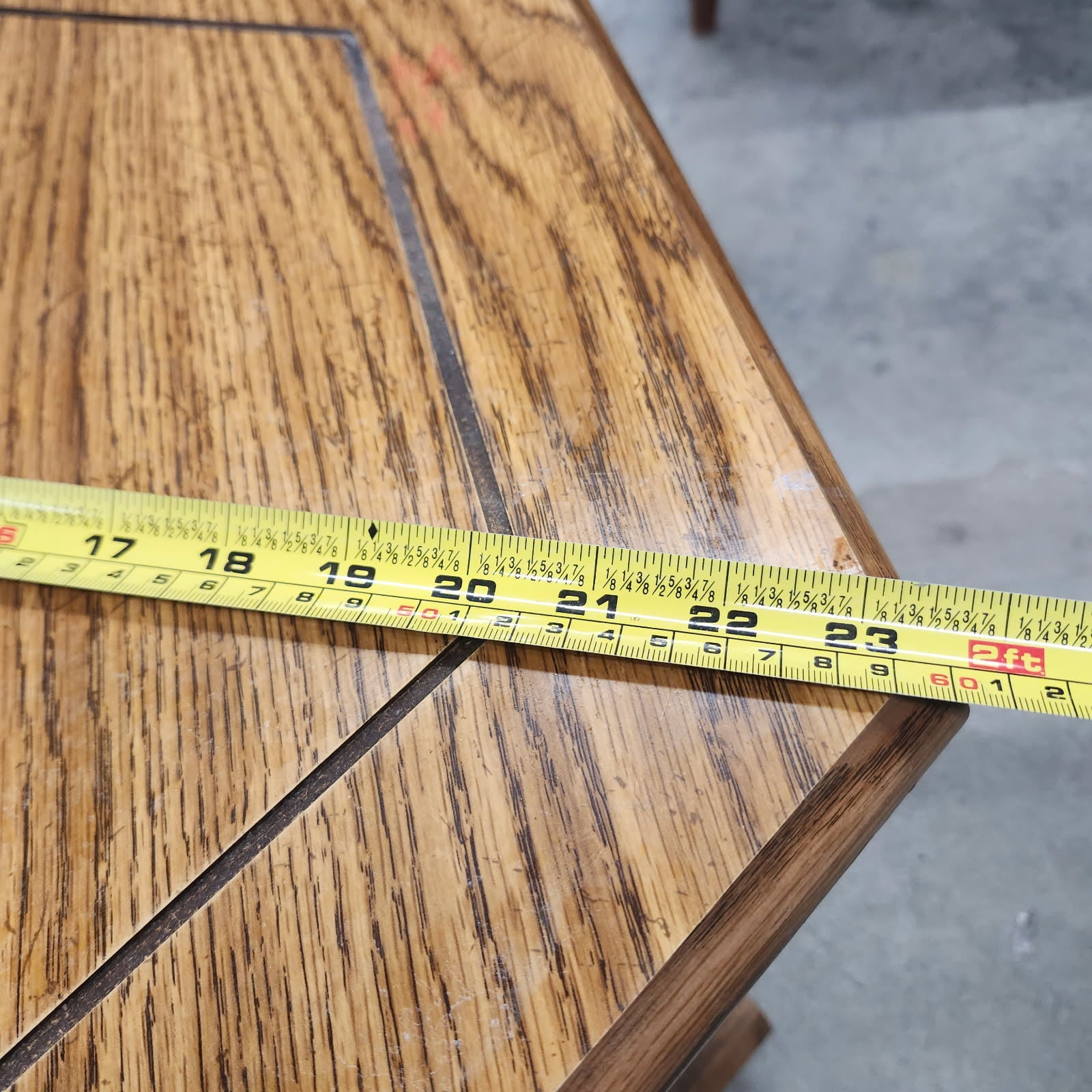 Hexagon End Table Cabinet Oak Wood Storage