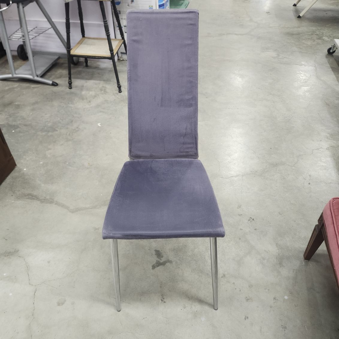 Dining Chair Modern High Back Purple Velvet Metal